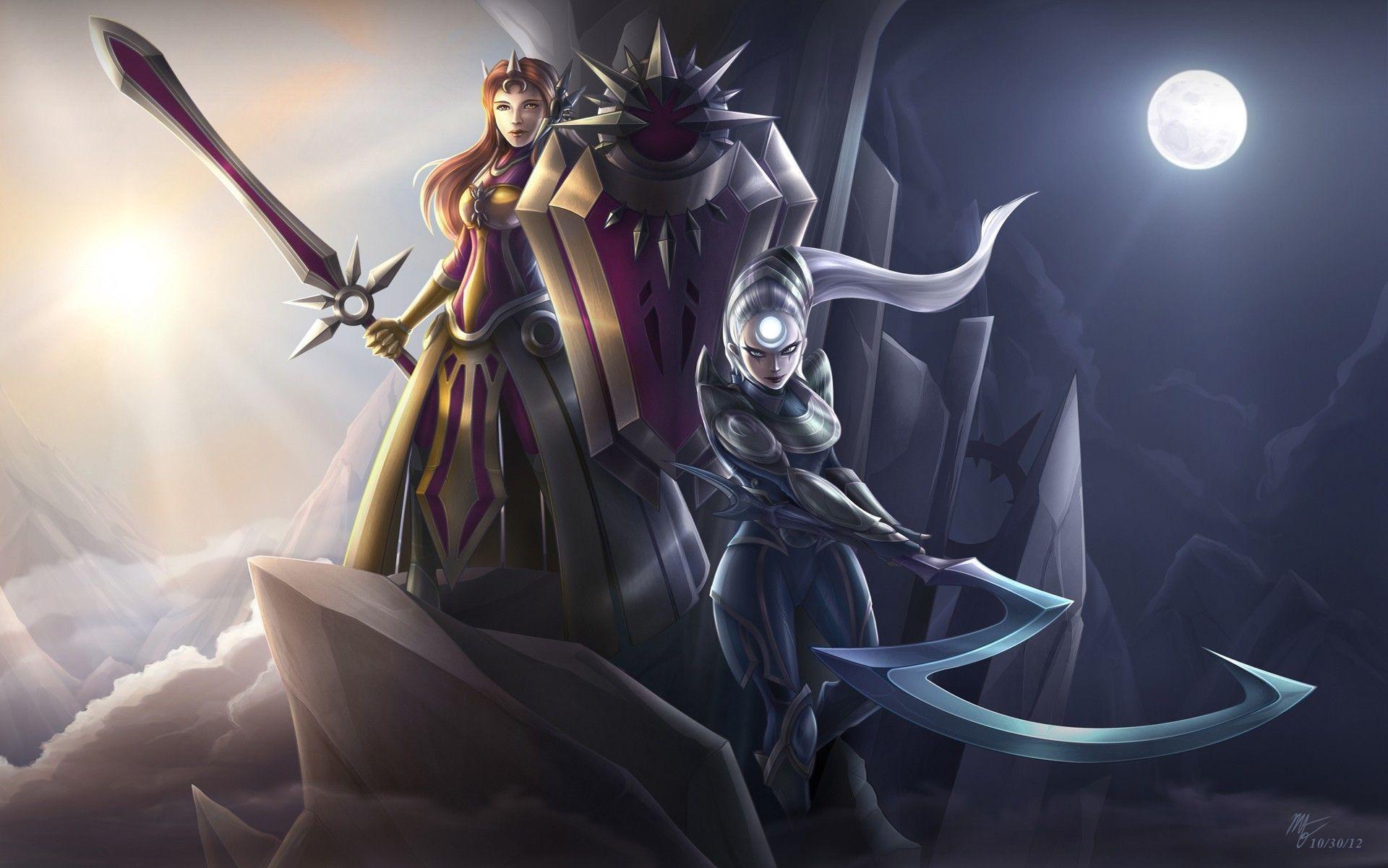 1920x1201 Sun moon league of legends luna leona diana wallpaper. League of legends, Lol league of legends, League of legends wallpaper