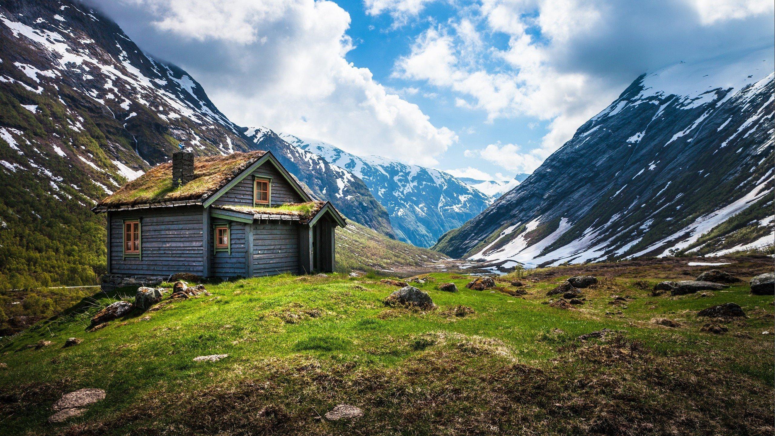 2560x1440 fjord, Norway, Cabin Wallpaper HD / Desktop and Mobile Background