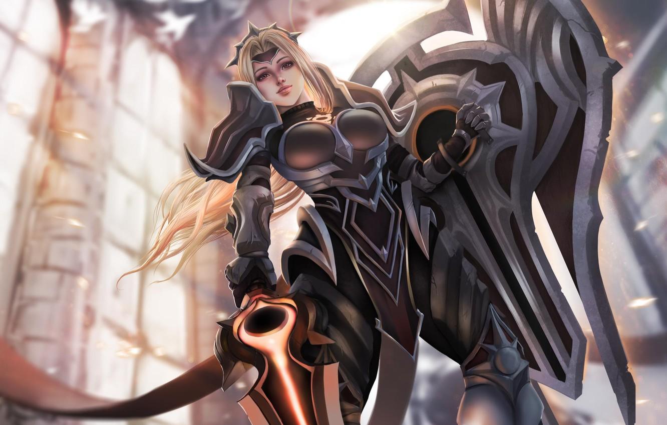 1332x850 Wallpaper girl, fiction, robot, League of Legends, Leona image for desktop, section игры