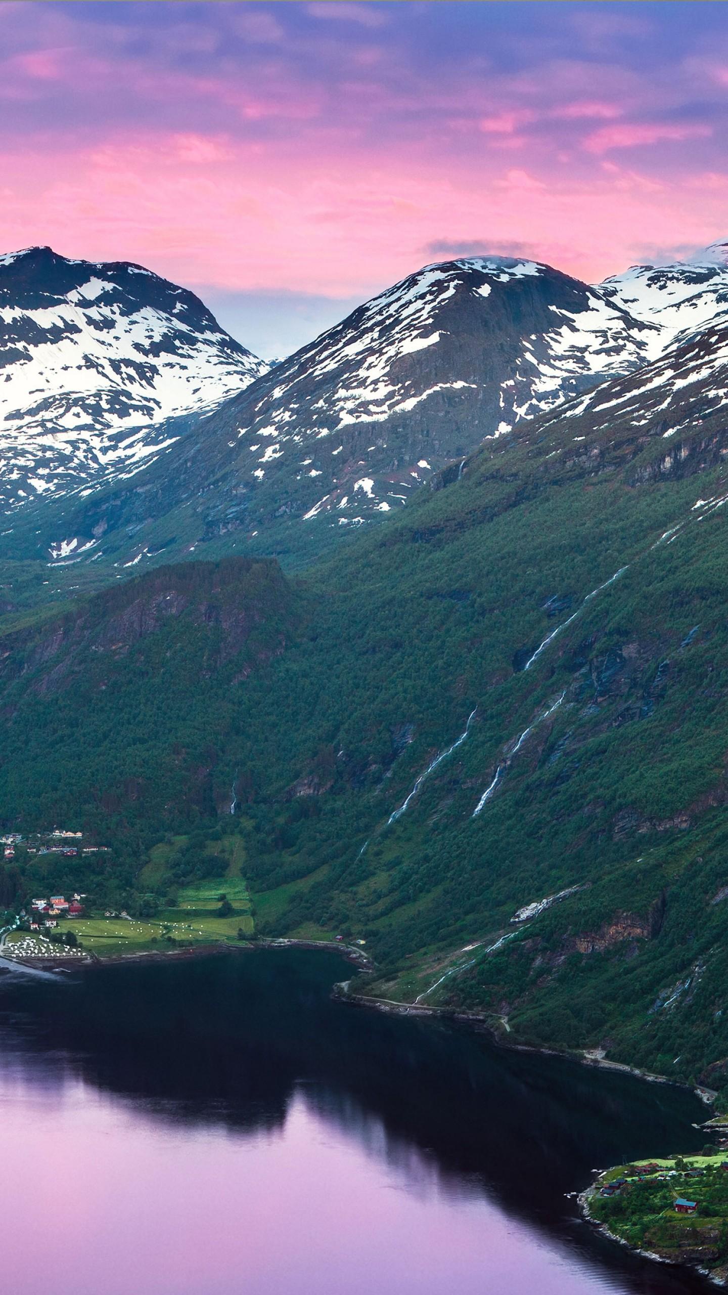 1440x2560 Wallpaper Norway, 5k, 4k wallpaper, fjord, mountains, river, sky, OS
