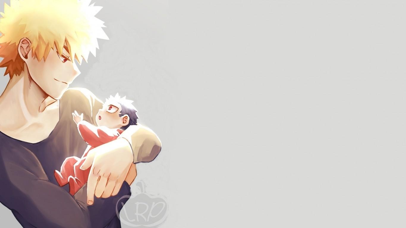 1366x768 Download 1366x768 Boku No Hero Academia, Katsuki Bakugou, Blonde, Baby, Smiling Wallpaper for Laptop, Notebook