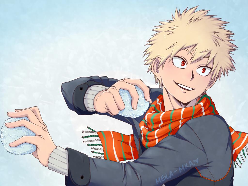 1024x768 Desktop Wallpaper Katsuki Bakugou, My Hero Academia, Happy Anime Boy, HD Image, Picture, Background, 17w1ro