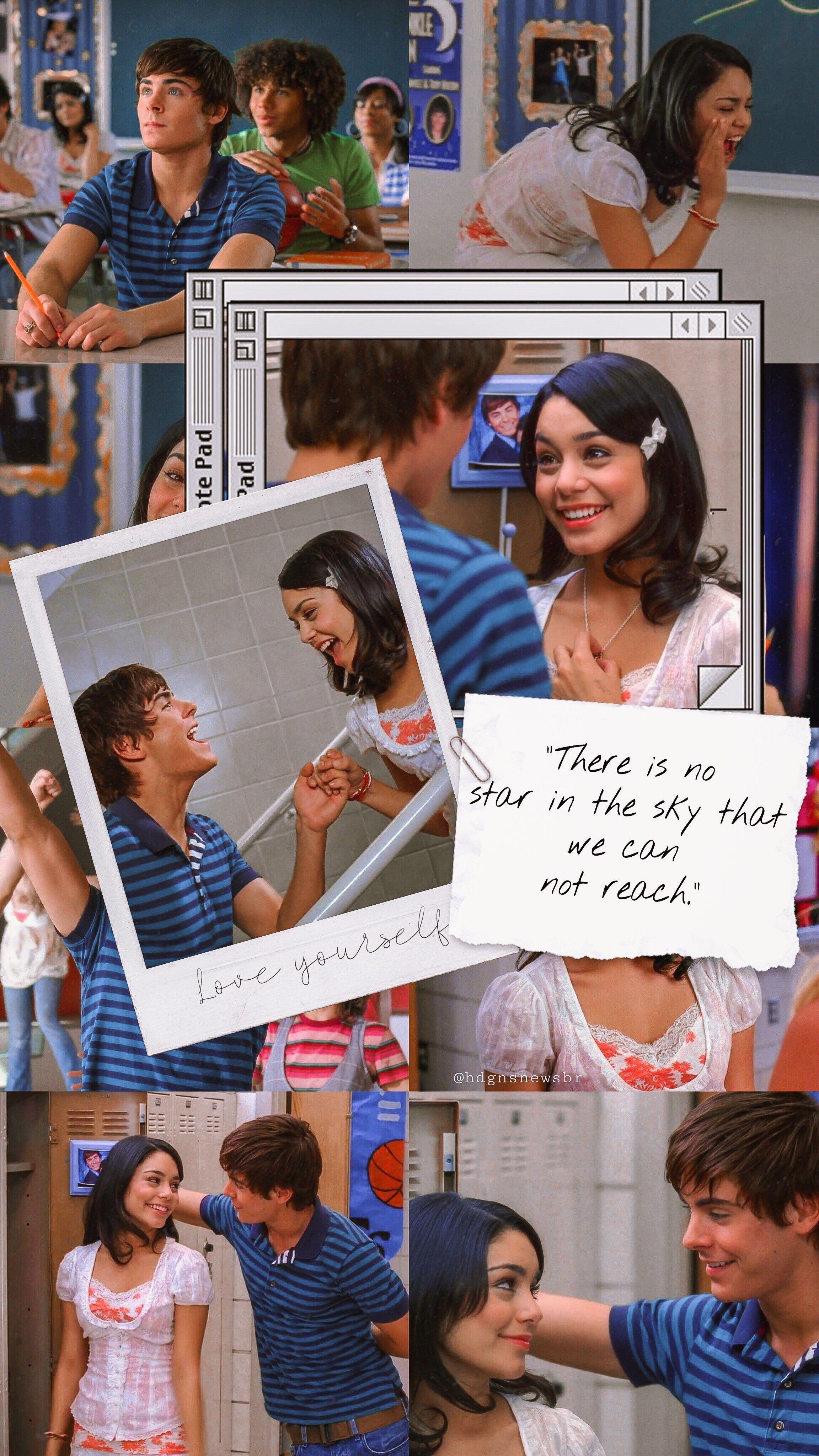 2304x4096 Vanessa Hudgens & Zac Efron. (Via fã page ). High school musical quotes, High school musical cast, High school musical