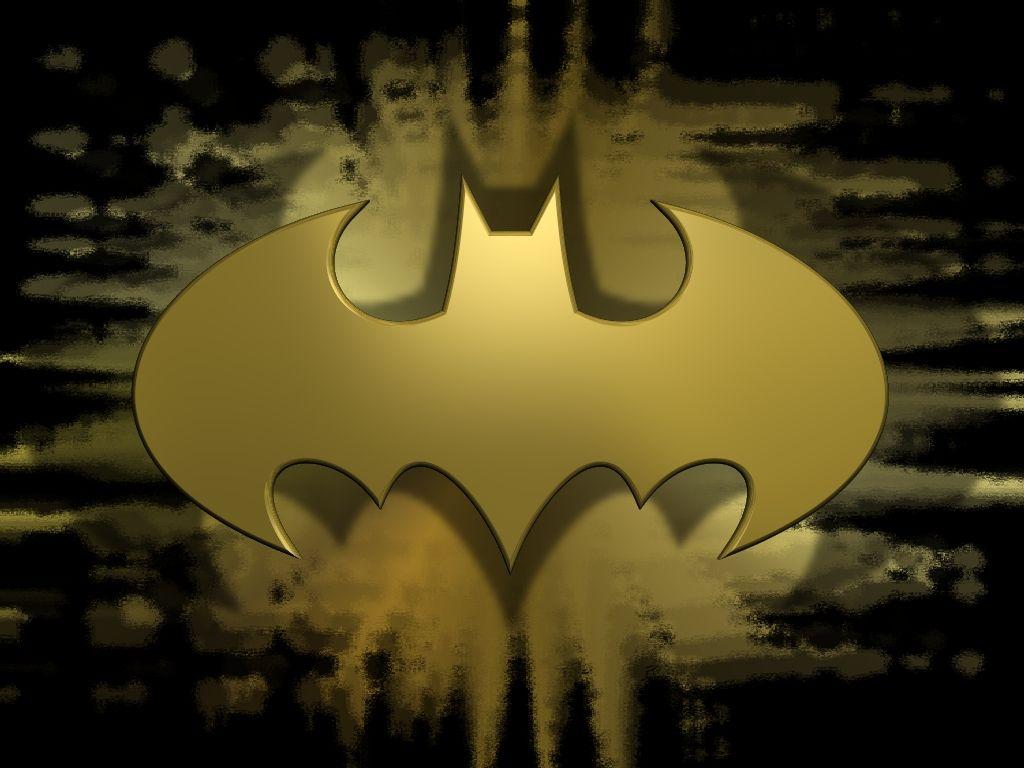 1024x768 Gold Logo Wallpaper 3D Batman For PC Computer Movie. Batman wallpaper, Wallpaper, Batman