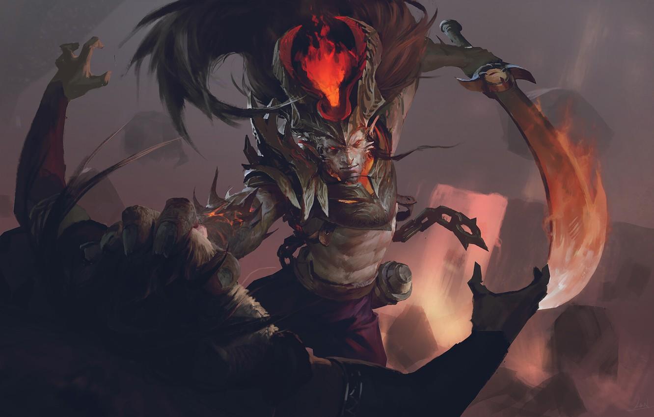 1332x850 Wallpaper warrior, saber, League Of Legends, Yasuo image for desktop, section игры