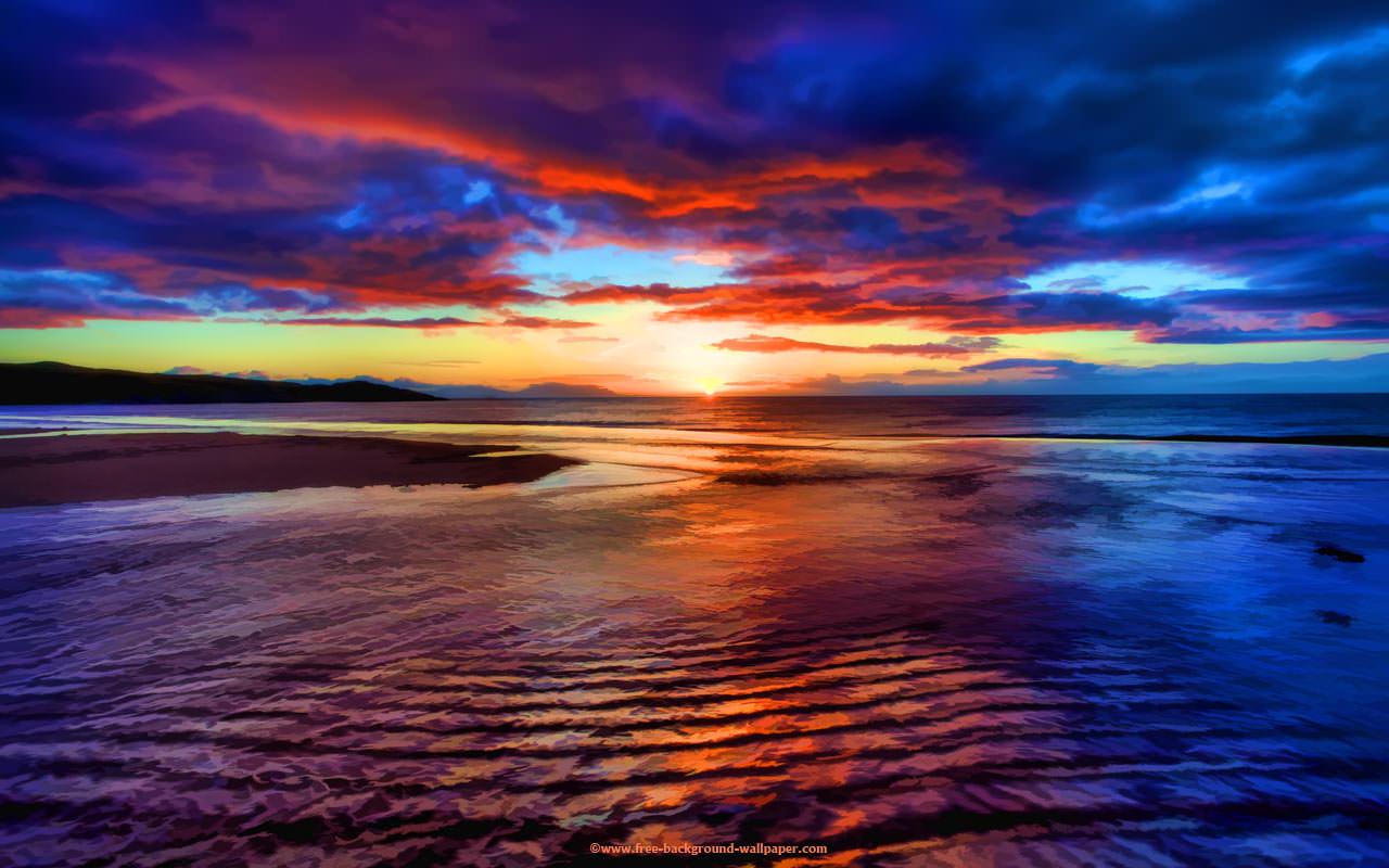 1280x800 Sunset Beach Scotland Beautiful Wallpaper