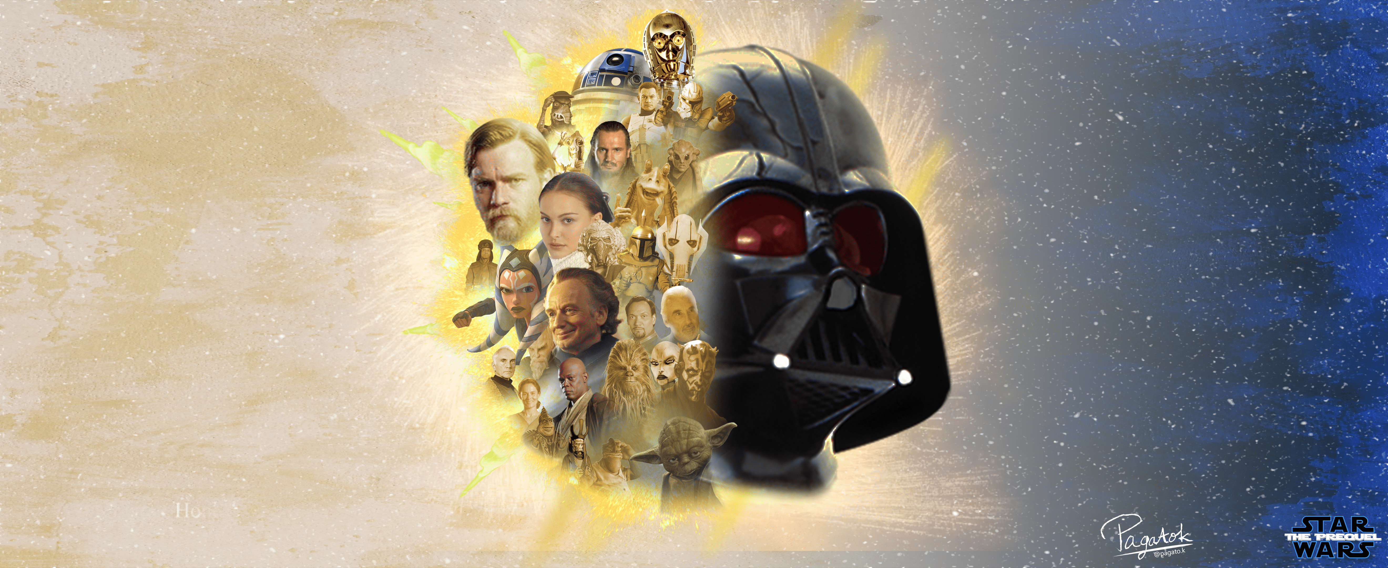 5280x2160 Hey I made this Star Wars Wallpaper with only prequel characters and obviously God Kenobi himself. Hope you enjoy it:))))) (download link and my instagram in comments): PrequelMemes