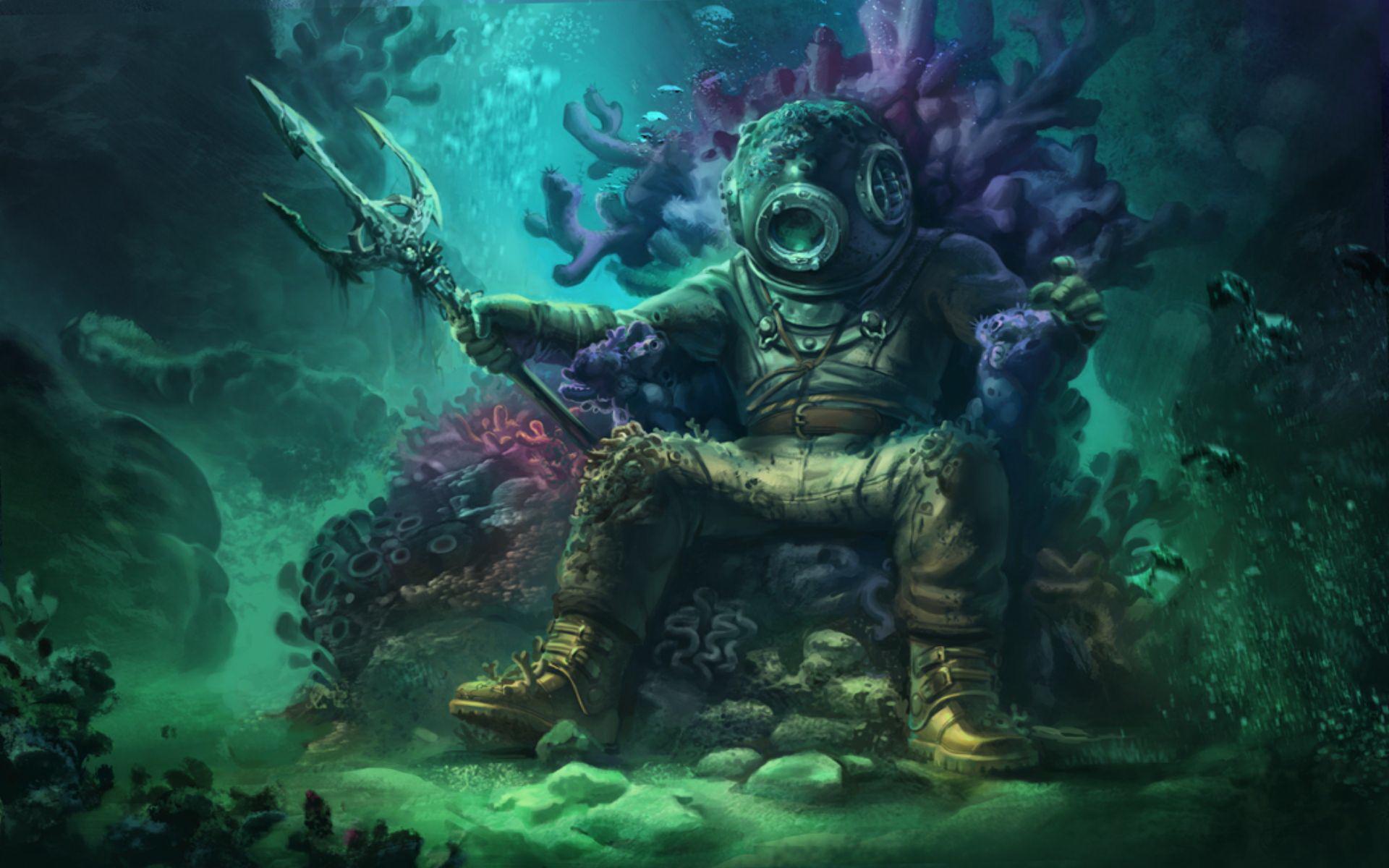1920x1200 Art Id - Sea Diver HD Wallpaper