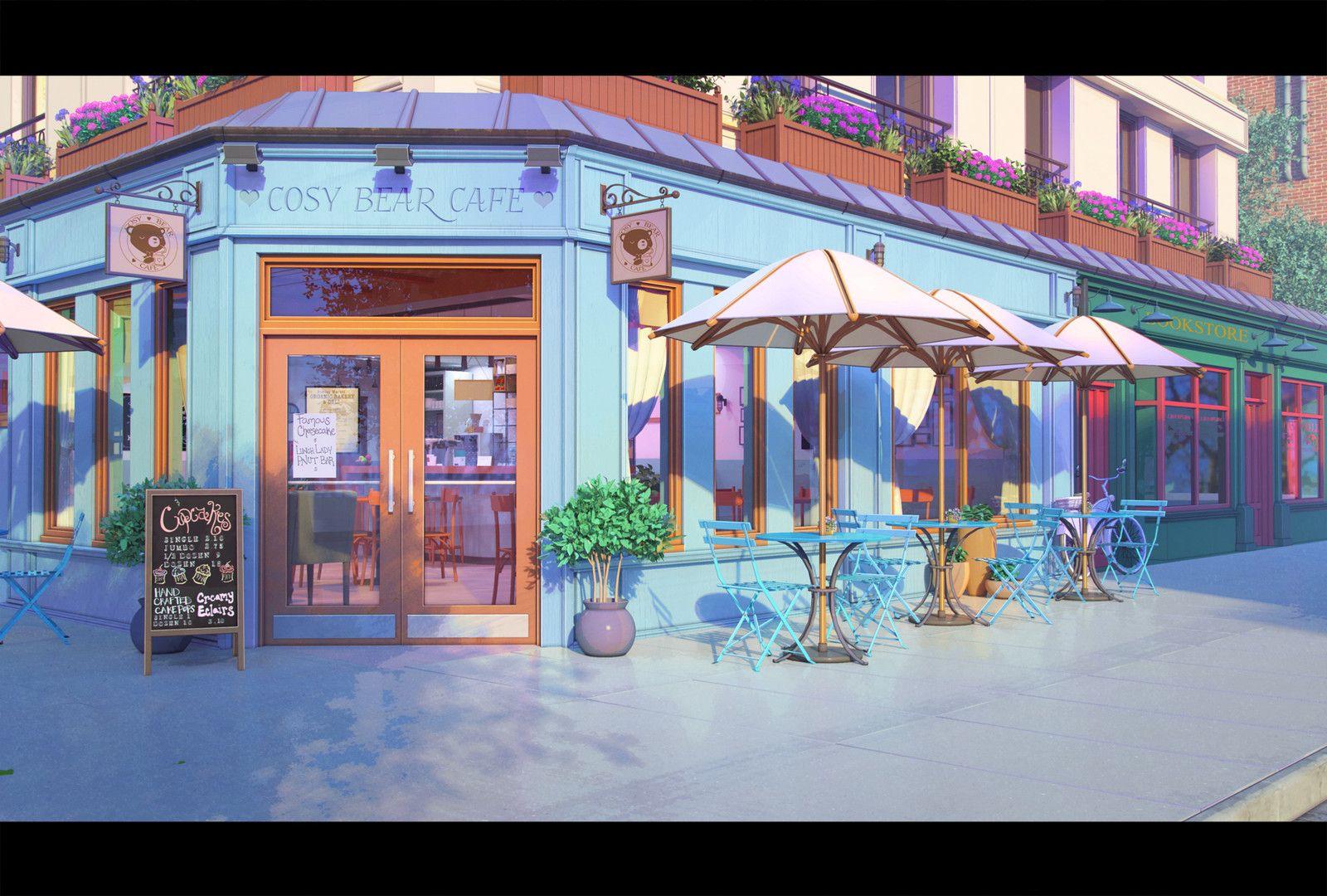 1600x1080 Aesthetic Background Anime Cafe