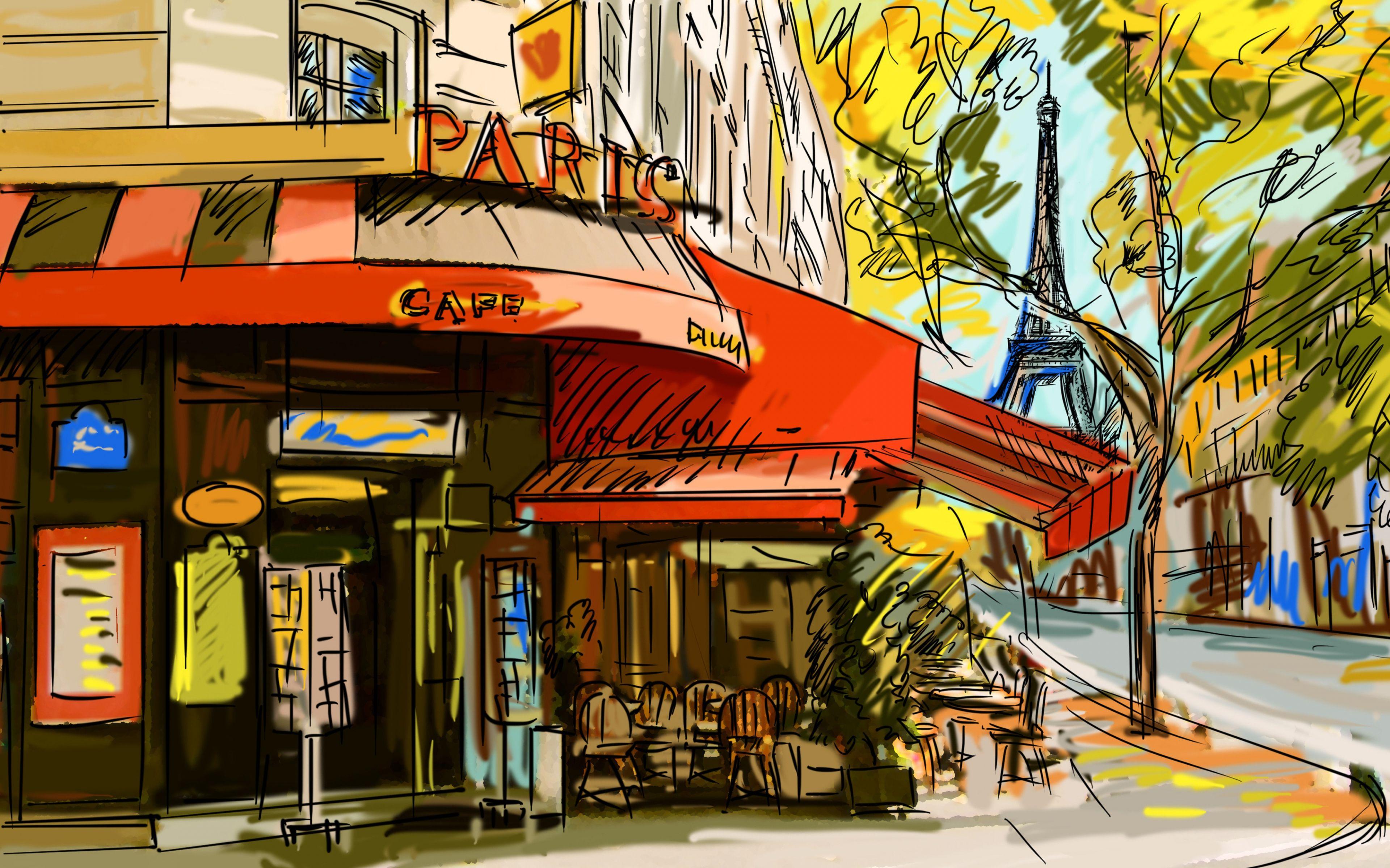 3840x2400 Cafe Background