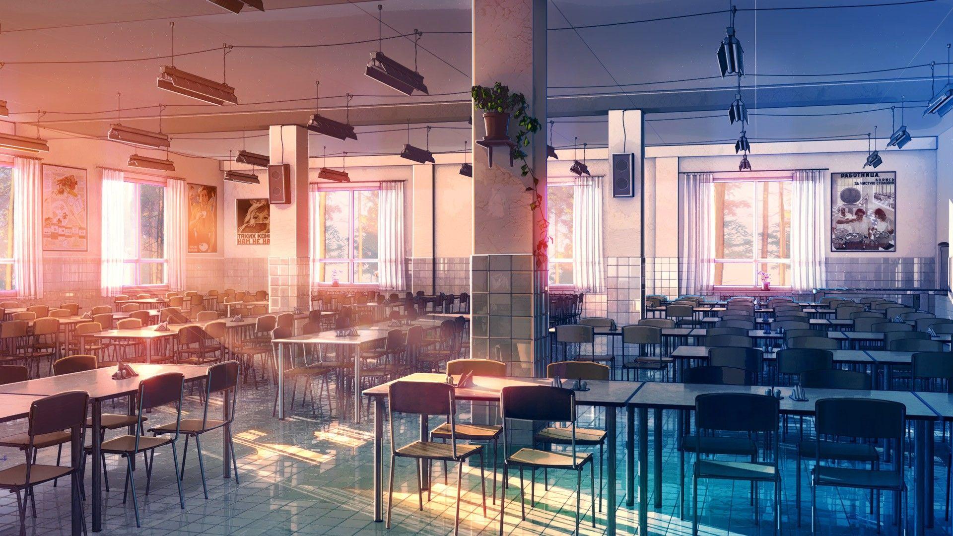 1920x1080 Scenery Anime Maid Cafe Background