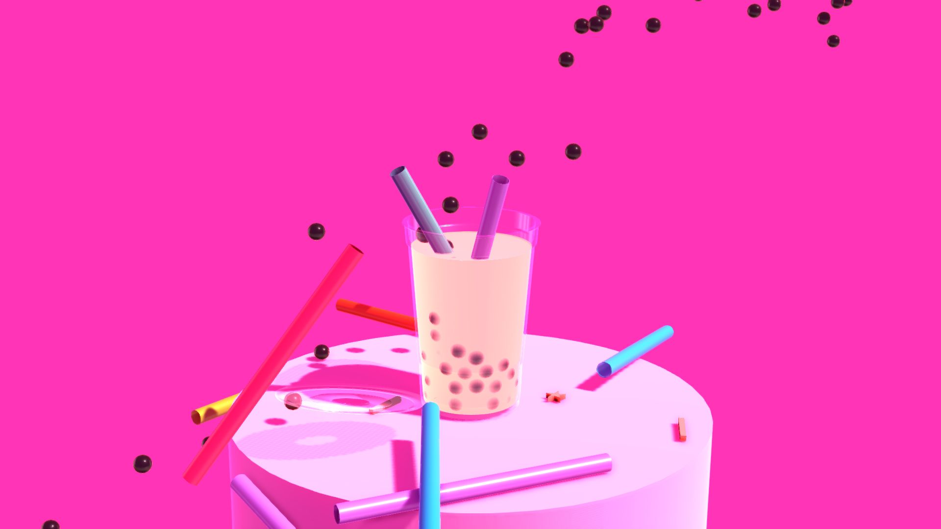 1920x1080 Boba Tea Aesthetic Wallpaper