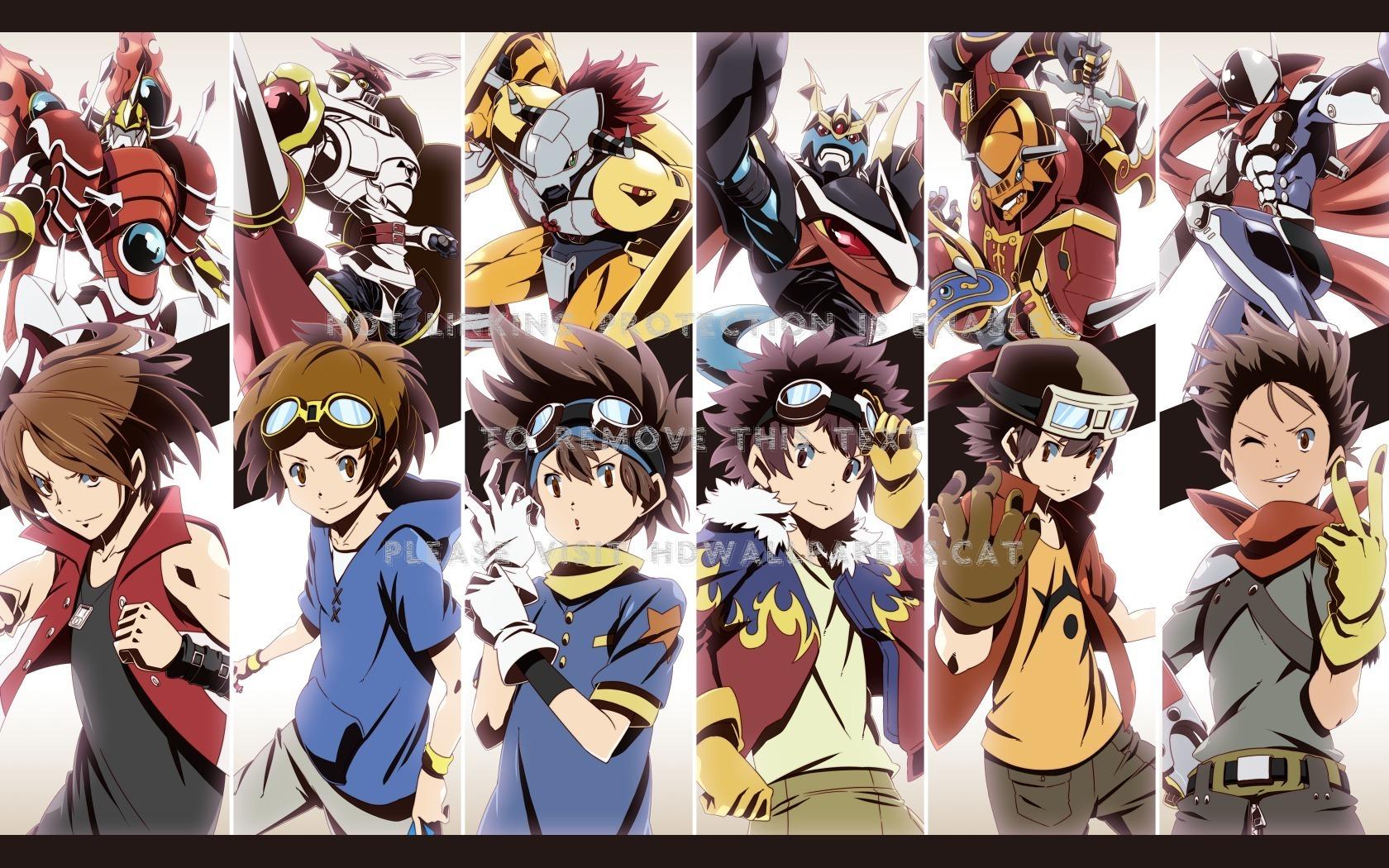 1680x1050 digimon team leaders wargreymon cool tai