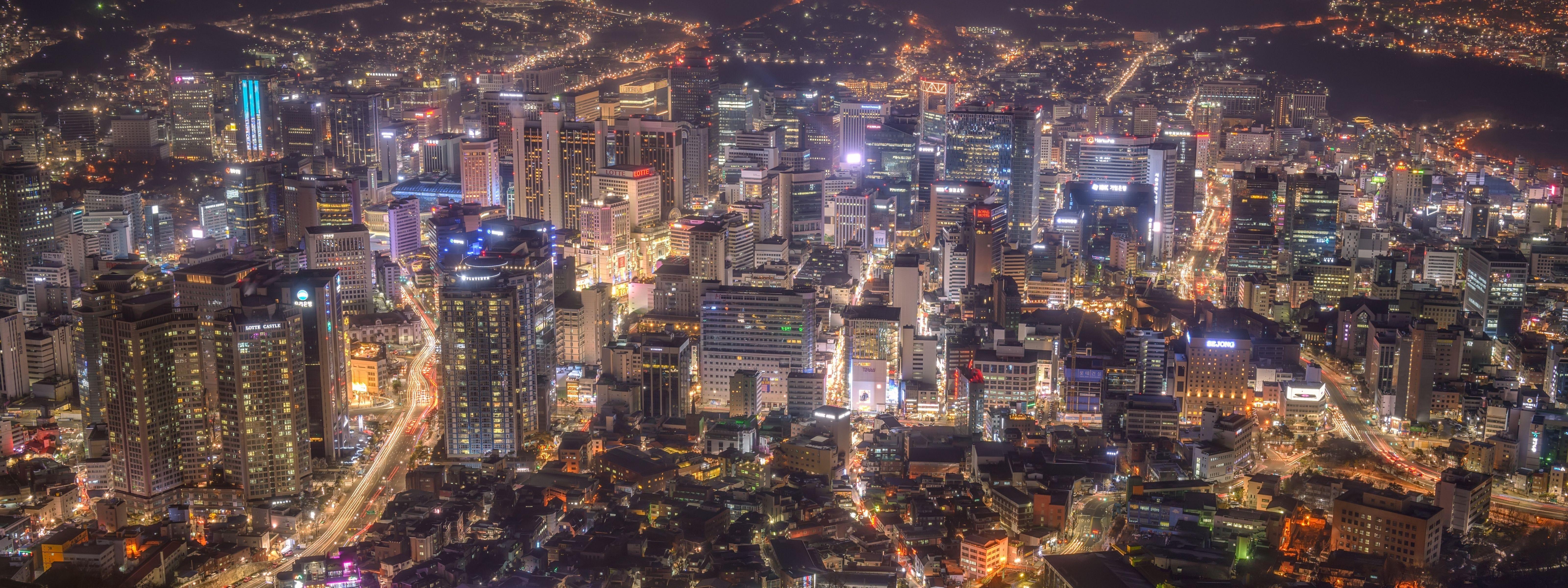 6400x2400 Seoul Desktop Background Wallpaper Free Download