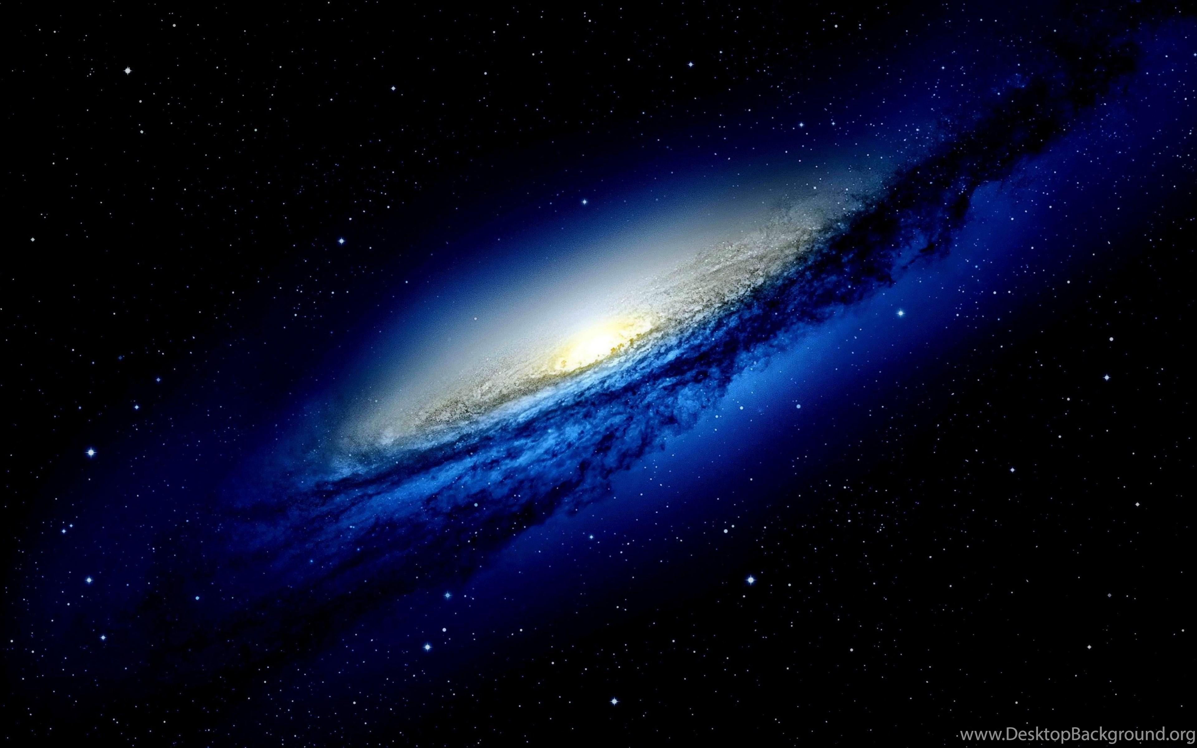 3840x2400 Download HD Spiral Galaxy Nebula Vortex Stars In Dark Blue Color. Desktop Background