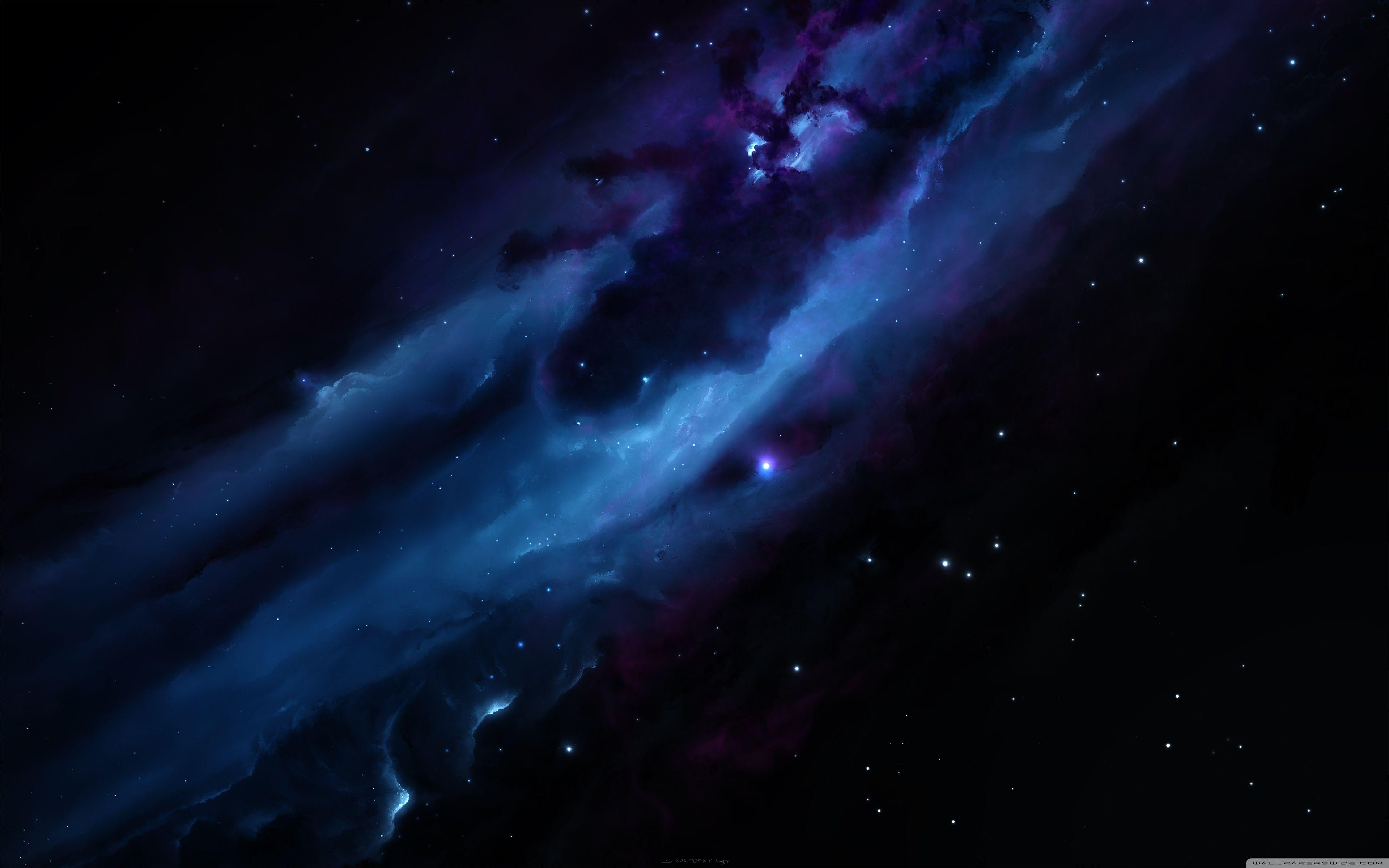 3840x2400 Blue Nebula Wallpaper 2020