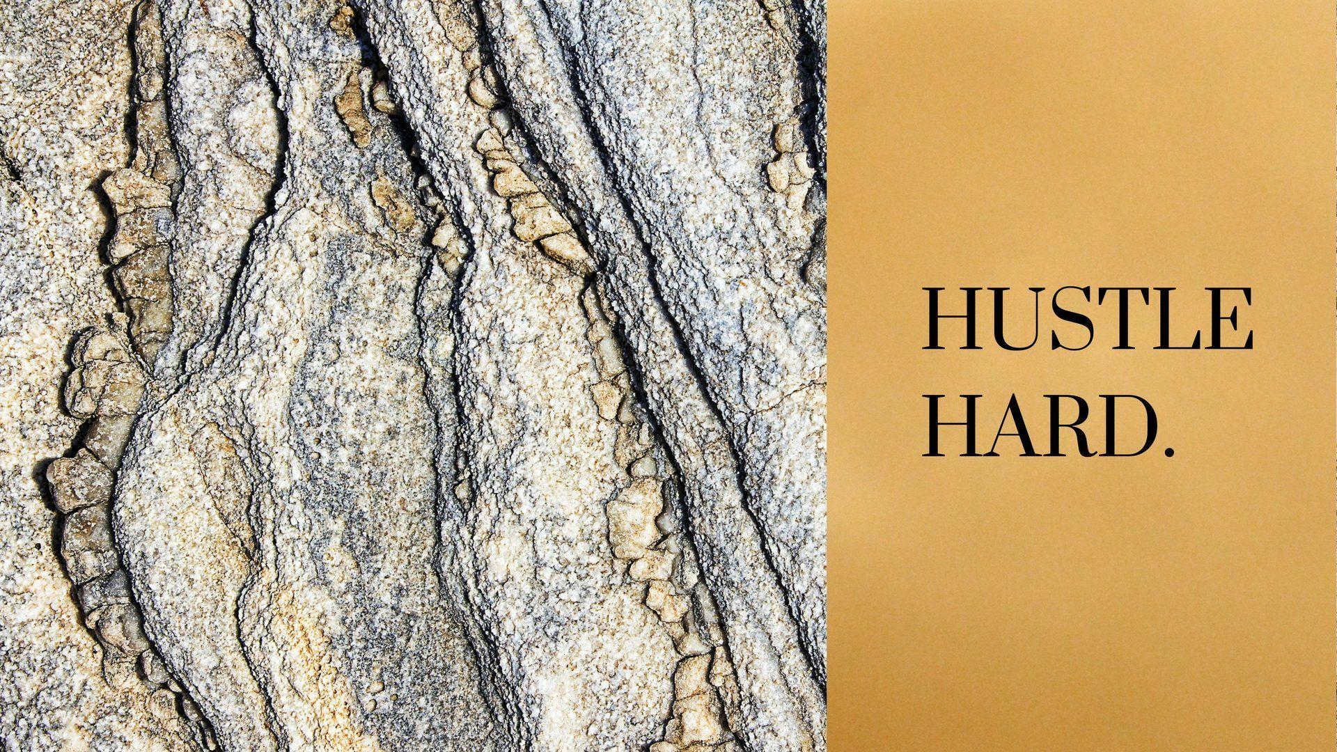 1920x1080 HUSTLE HARD Computer Wallpaper Marble Black White and Gold