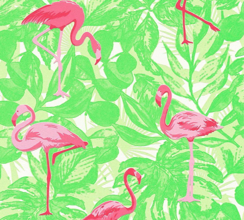 1000x900 Pink And Green Flamingo Wallpaper