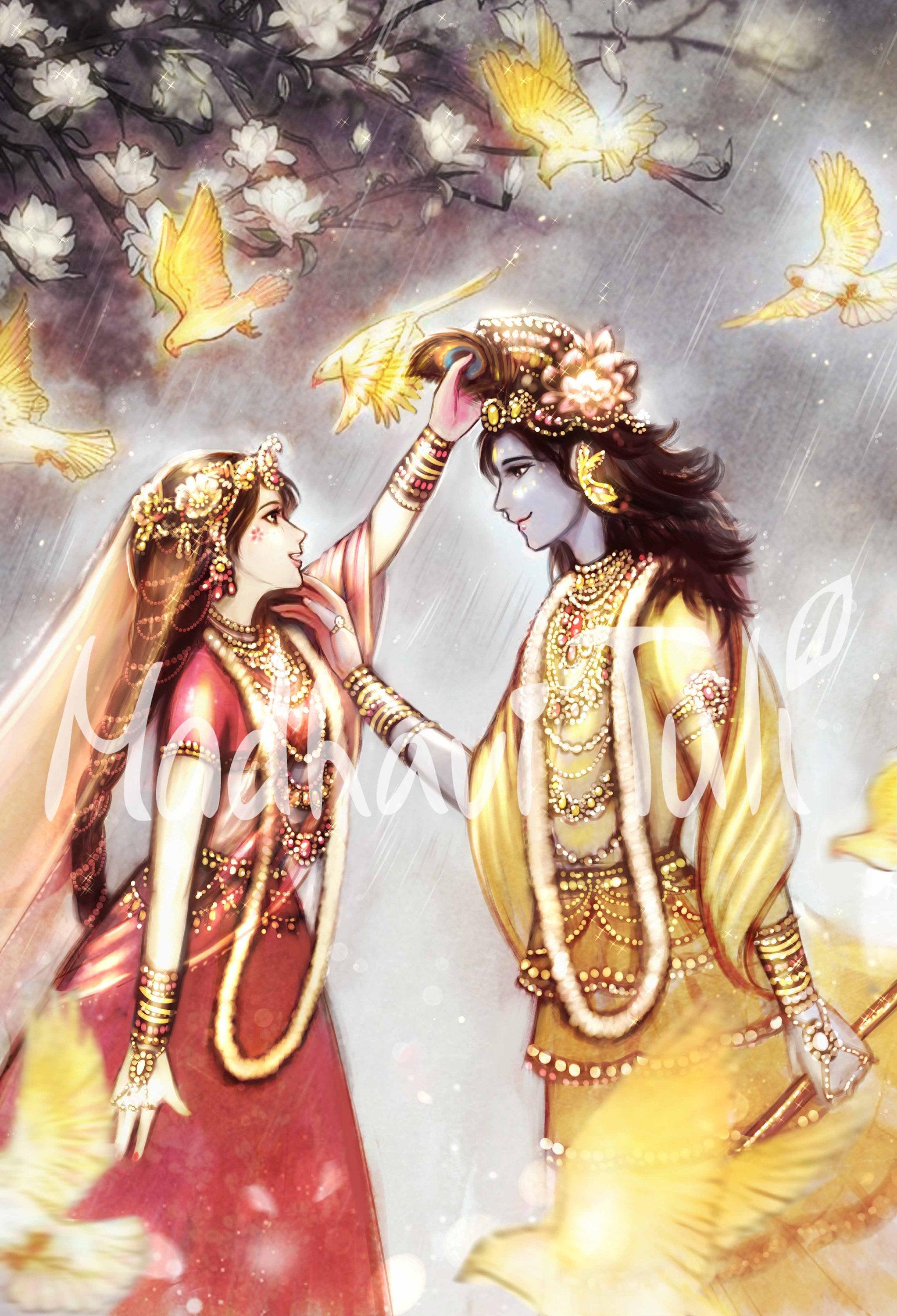 2045x3000 HD File Shri Krishna With Shri Radha Radha Krishna in