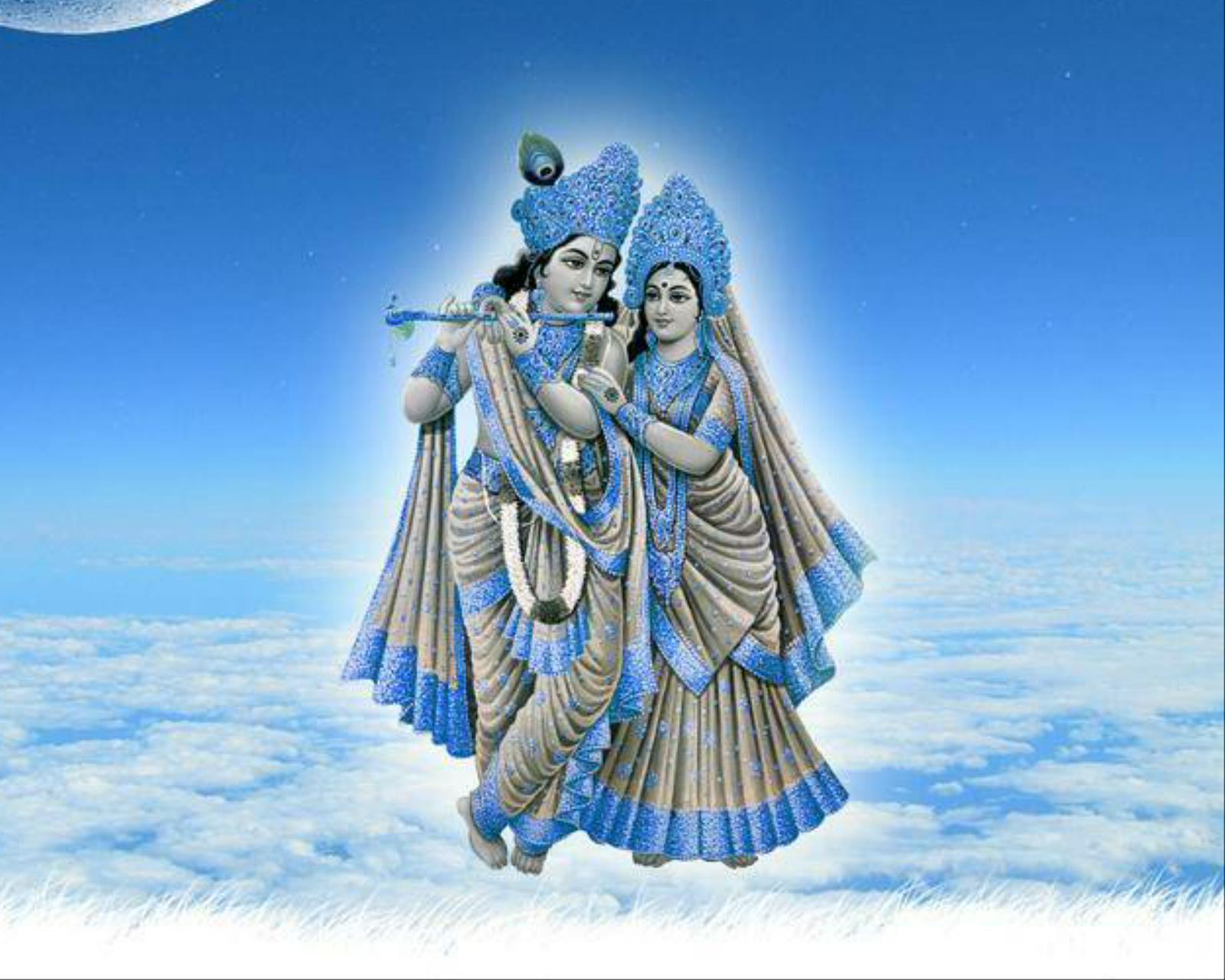 1600x1280 Lord Krishna 3D Image In Black Background