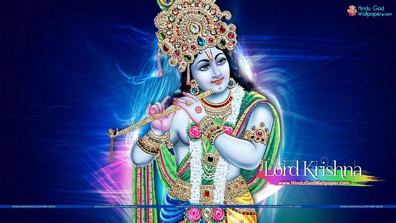 1366x768 God Krishna Wallpaper Desktop HD Wallpaper