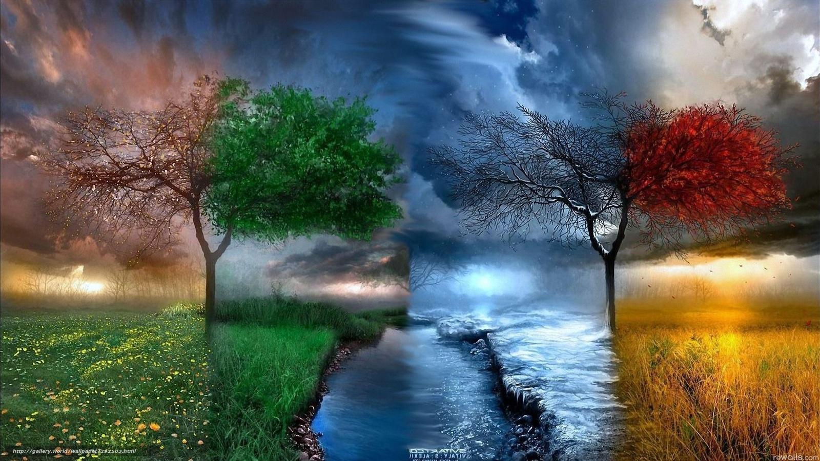 1600x900 Spring, Summer, Autumn, Winter