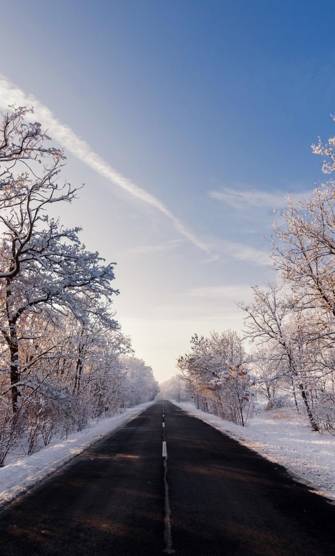 1280x2120 Autumn Winter Road Outdoors iPhone HD 4k Wallpaper, Image, Background, Photo and Picture