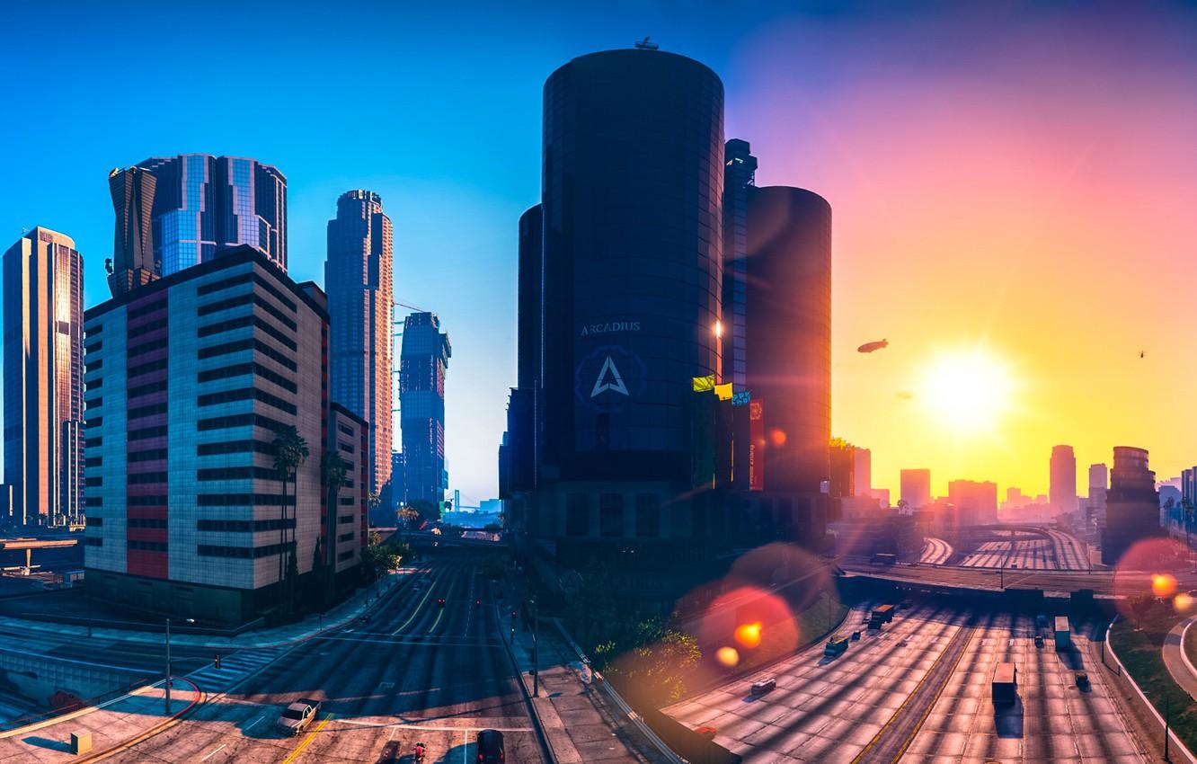 1332x850 Wallpaper city, game, Grand Theft Auto V, GTA V, GTA - for desktop, section игры
