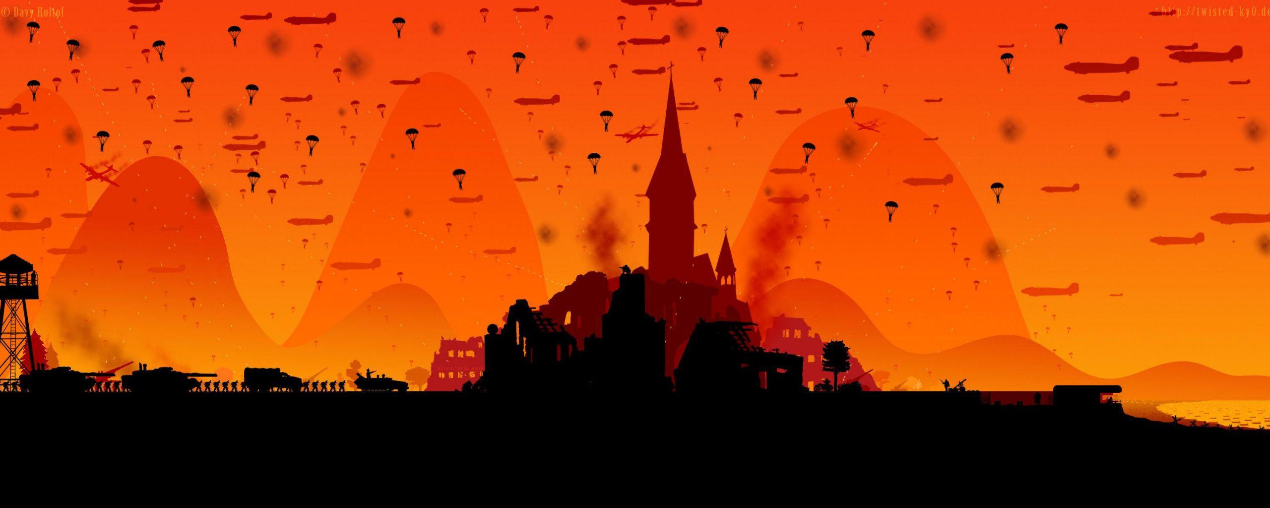 2560x1024 Halloween Dual Monitor Wallpaper