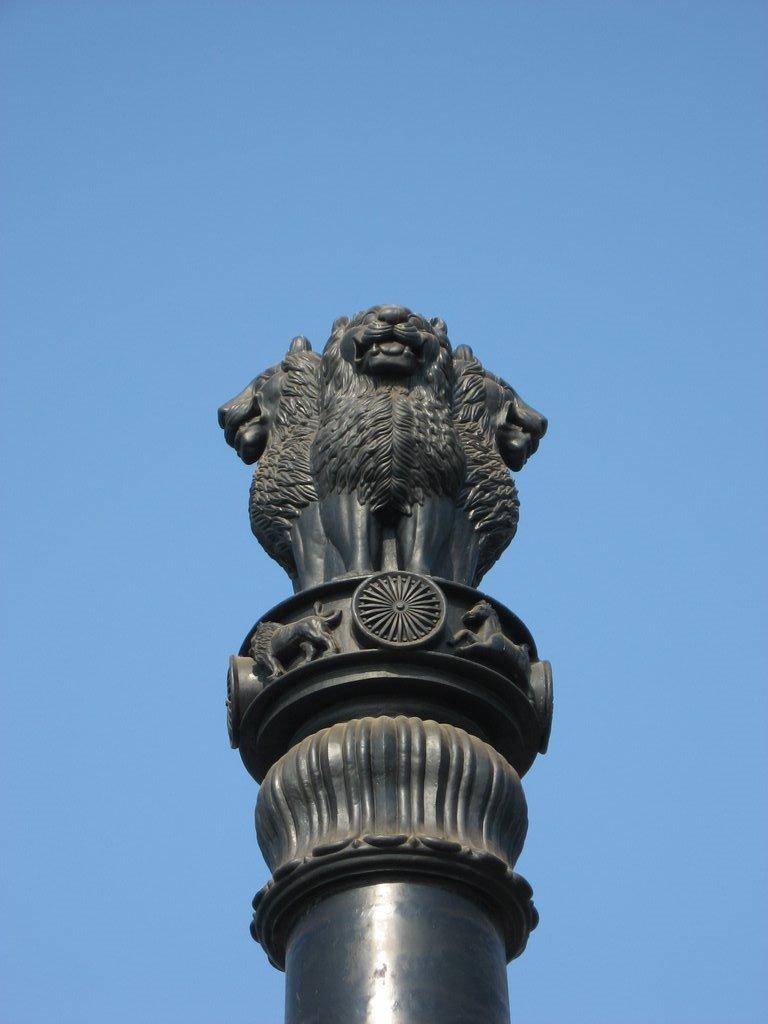 wooden ashoka pillar statue or Ashok stambh for office use