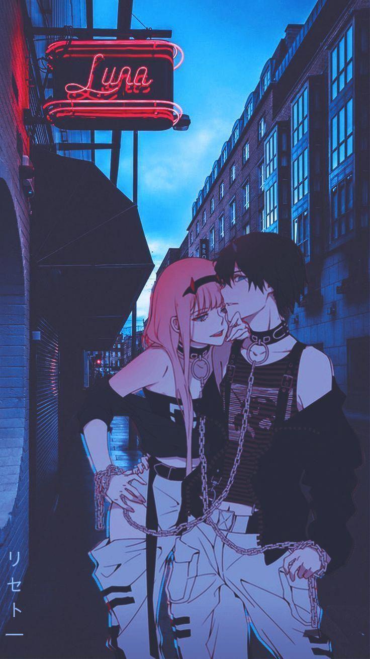 736x1309 Zero Two & Hiro Hintergrund anime live wallpaper Ideas. Anime, Anime wallpaper, Zero two