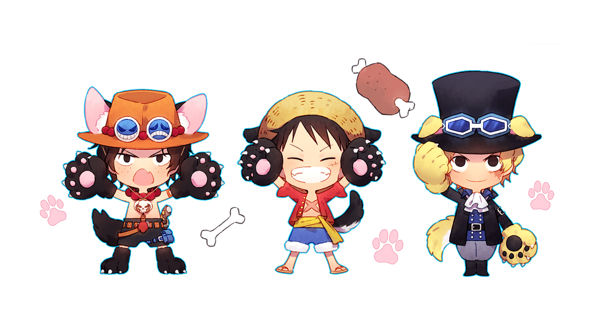 1920x1080 One Piece Ace Chibi