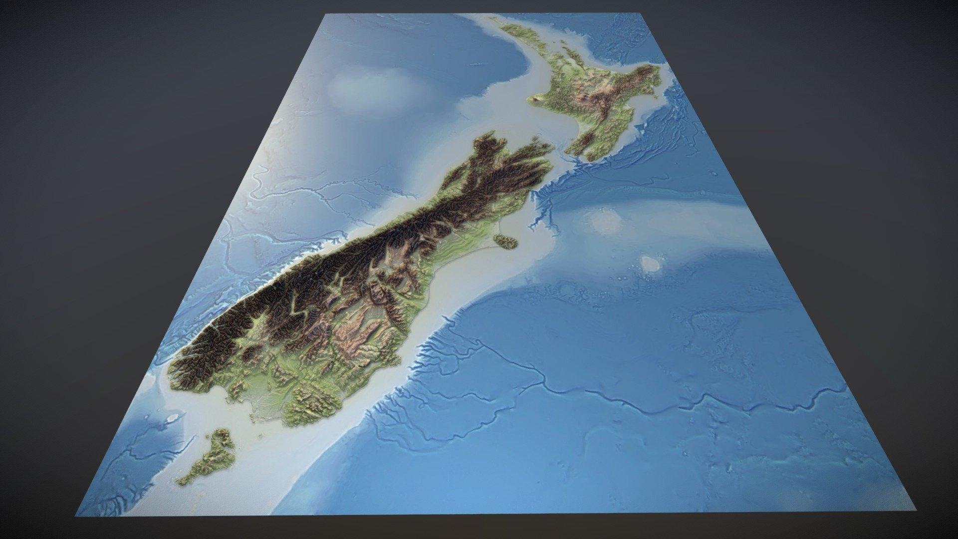 1920x1080 New Zealand 3D Terrain Map model by v7x [393abbc]