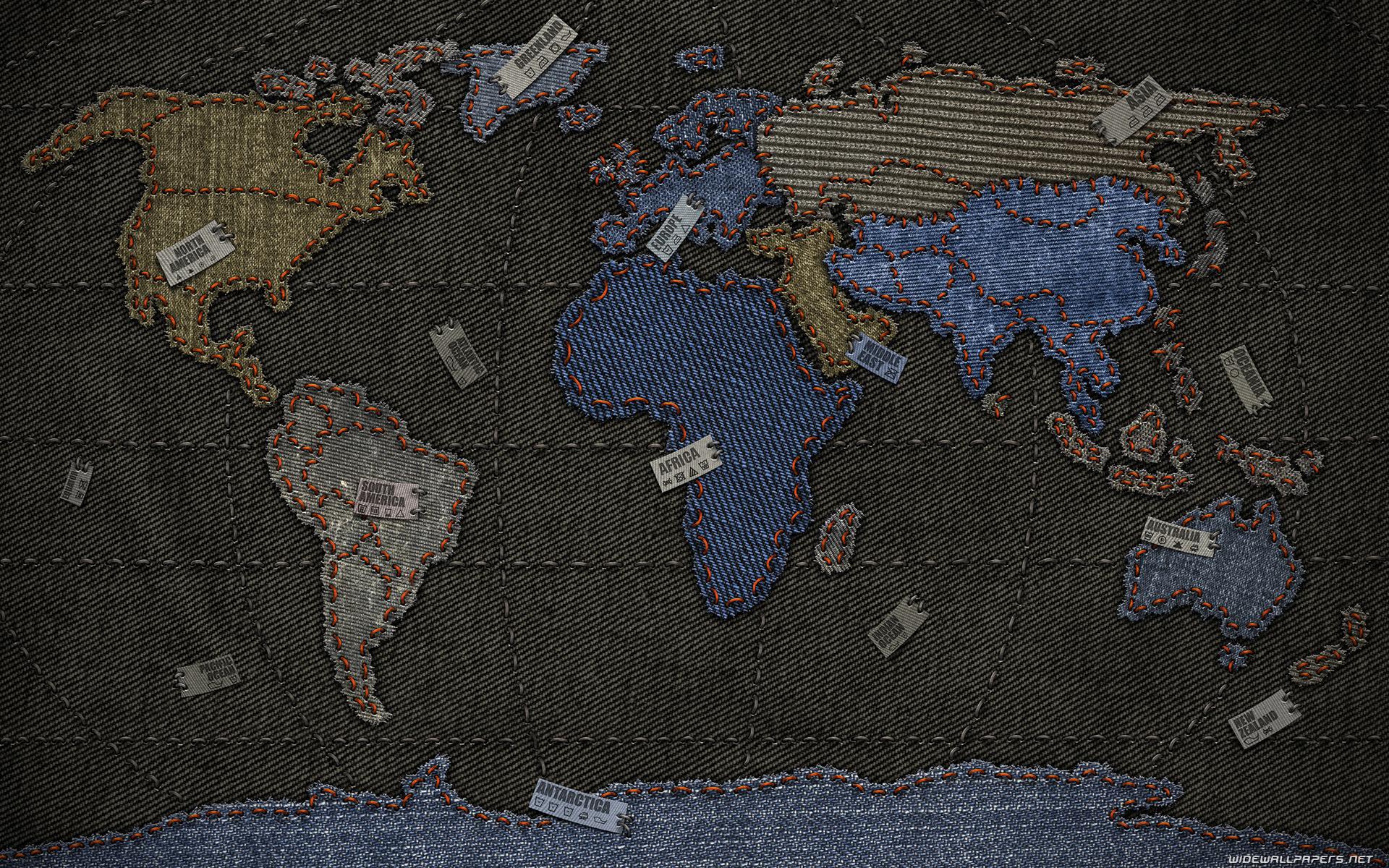 1920x1200 Denim World Map
