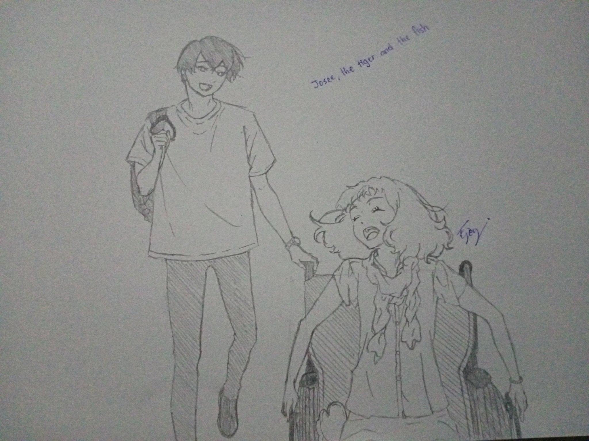 2048x1536 Yui, The Tiger and The Fish fanart #joseethetigerandthefish