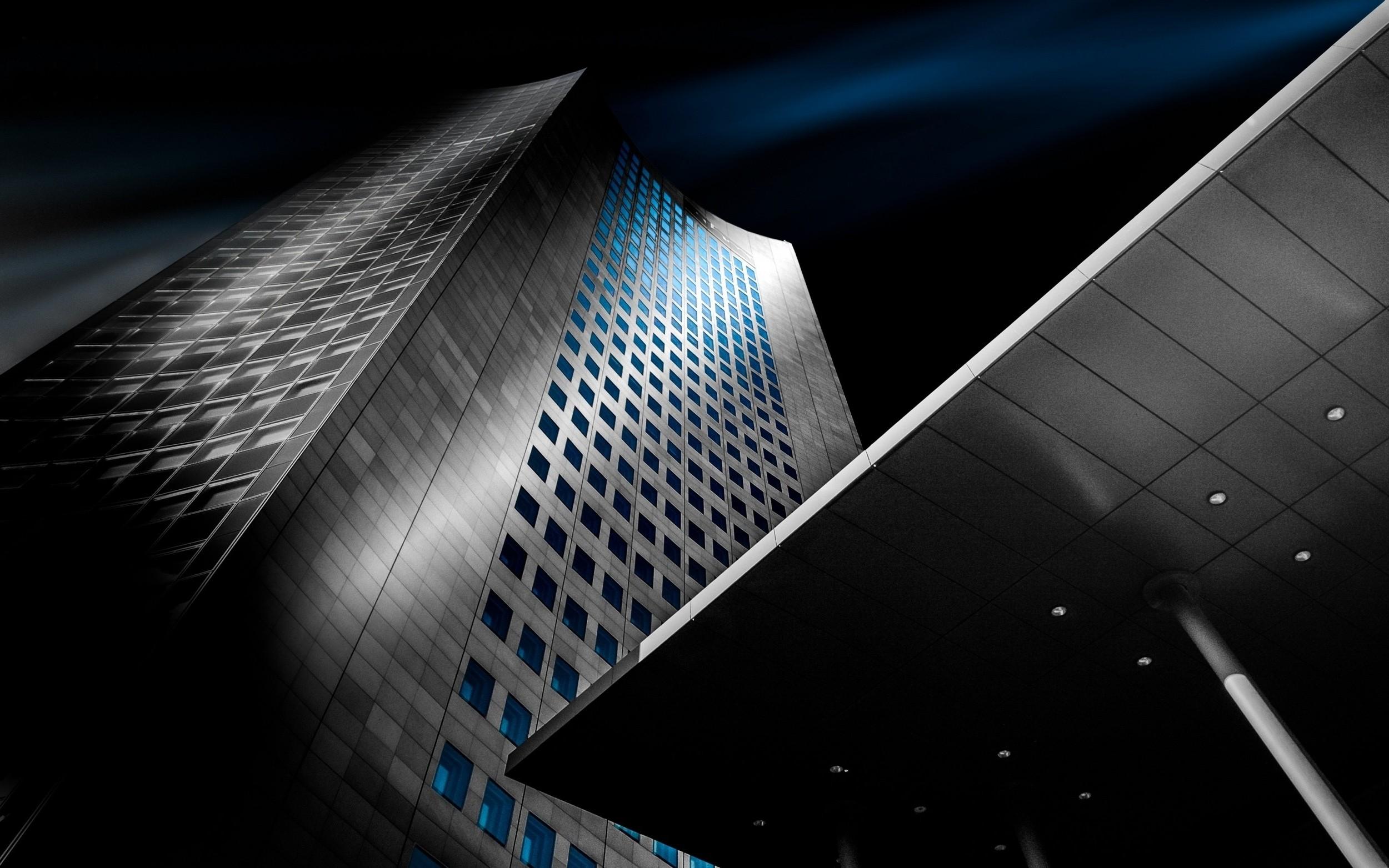 2500x1563 urban, Landscape, Skyscraper, Architecture, Blue, Building, Modern, Lights, Concrete, Steel Wallpaper HD / Desktop and Mobile Background