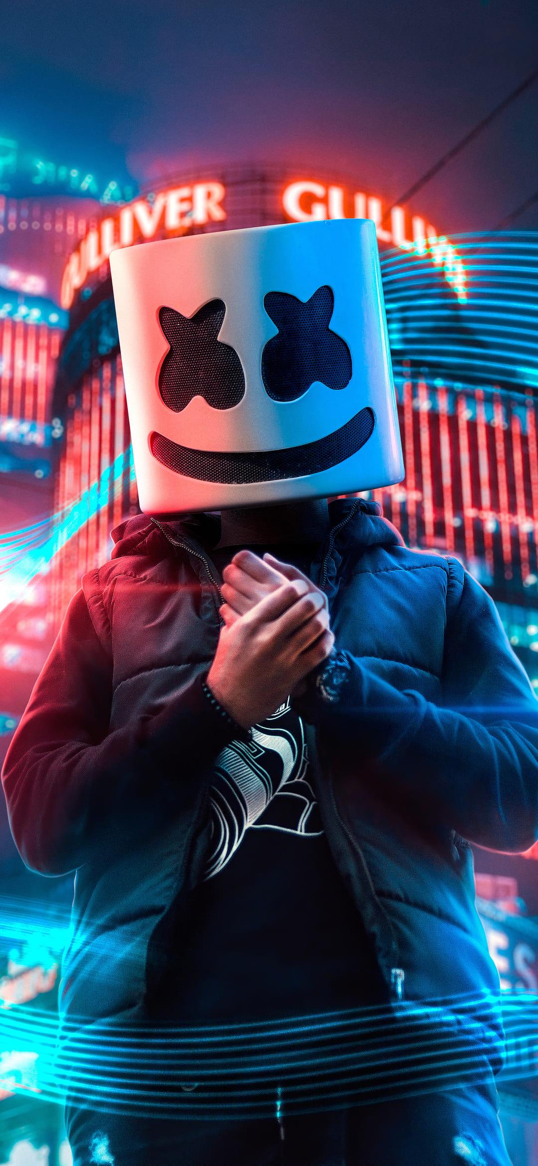 DJ Marshmello Is Sitting On Roof Top In Building Background 4K HD  Marshmello Wallpapers  HD Wallpapers  ID 48922
