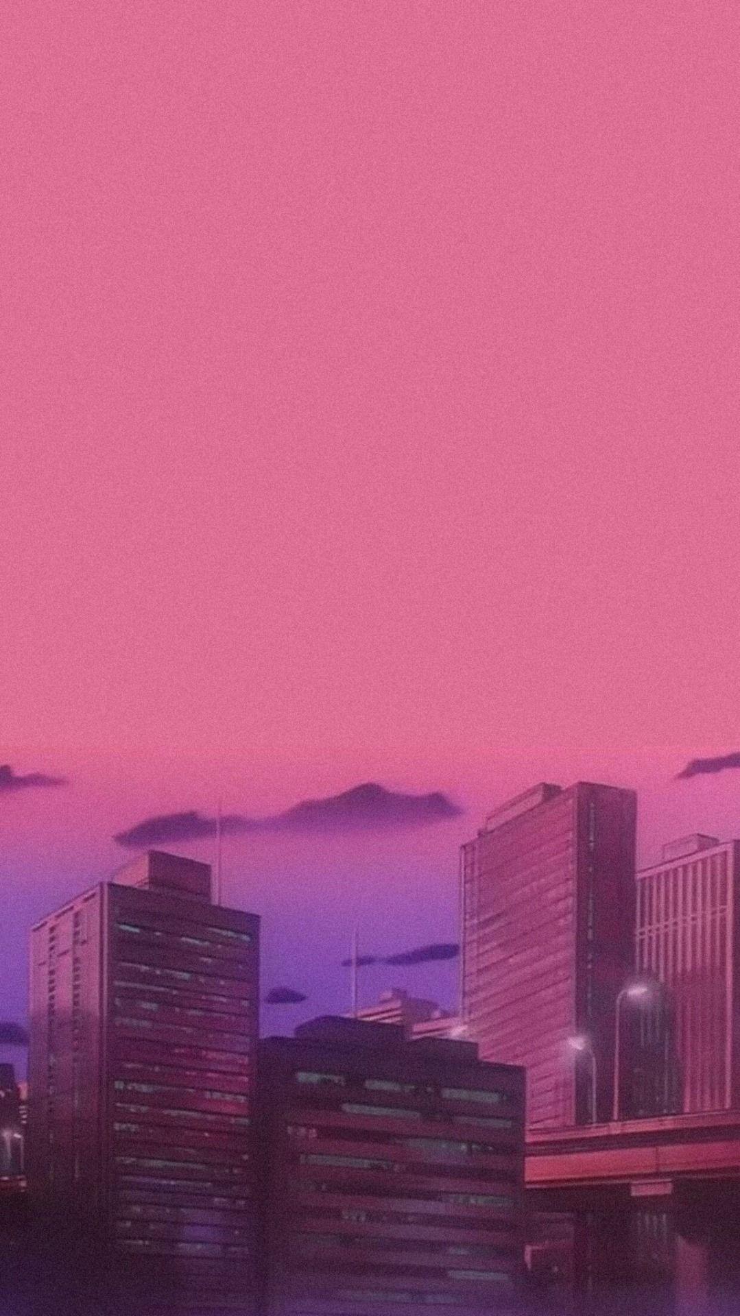 1079x1920 Pink Vintage 90s Anime Aesthetic Wallpaper
