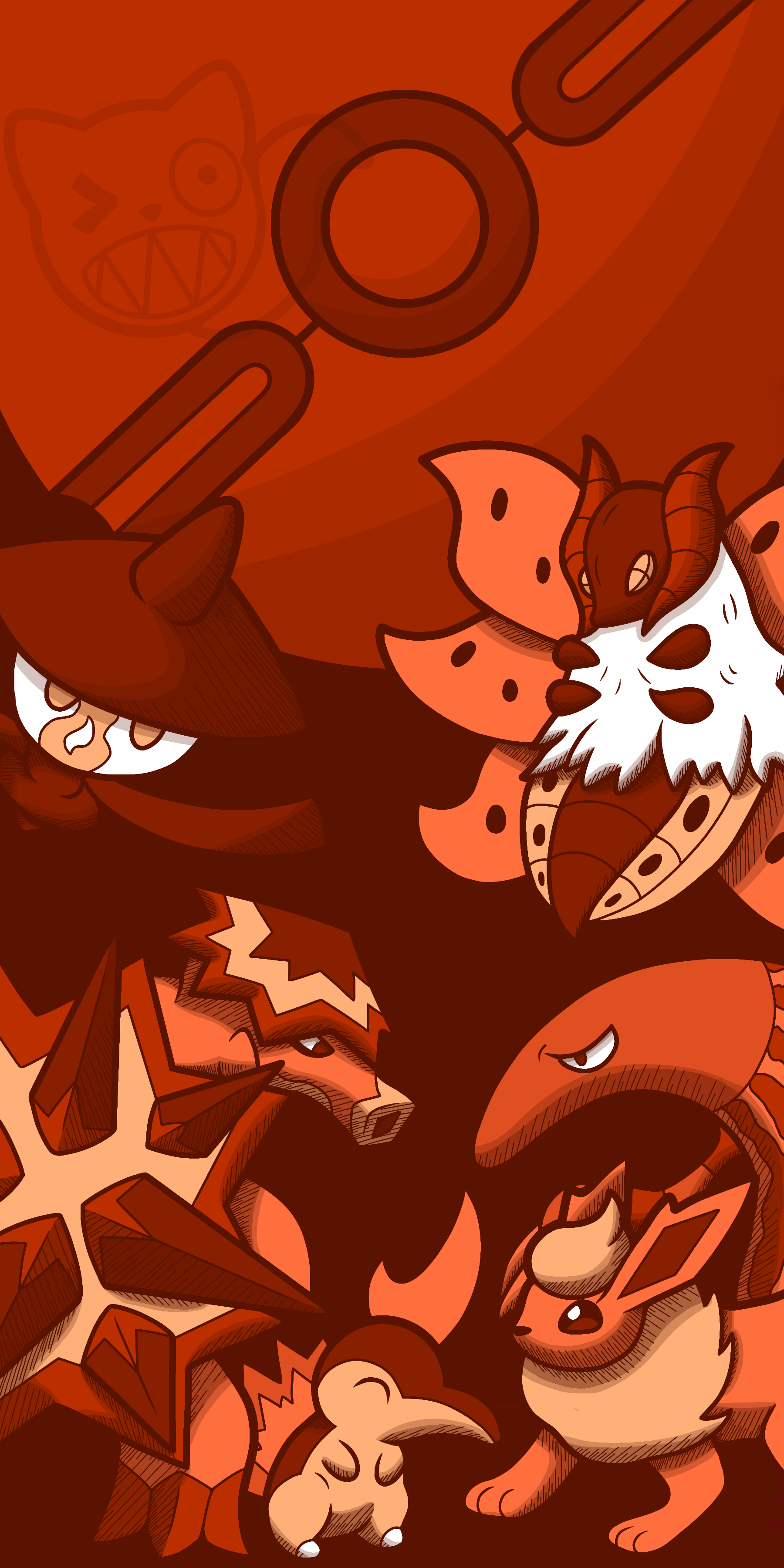 1800x3600 Fire Type Themed Phone Wallpaper. Free to use, but please don't repost or claim as your own.: PokemonSwordAndShield