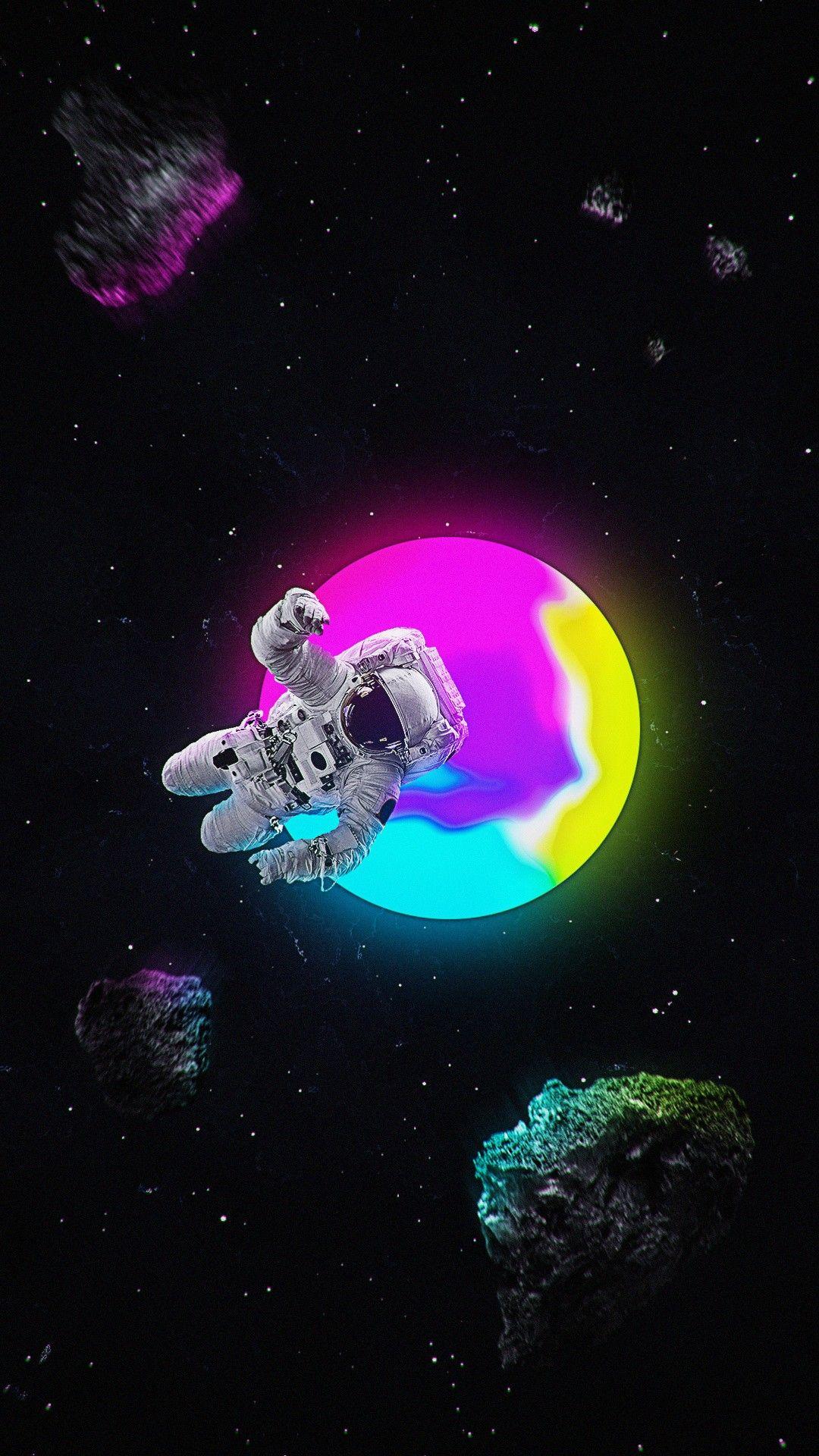 1080x1920 Minimalist Space Themed iPhone Wallpaper