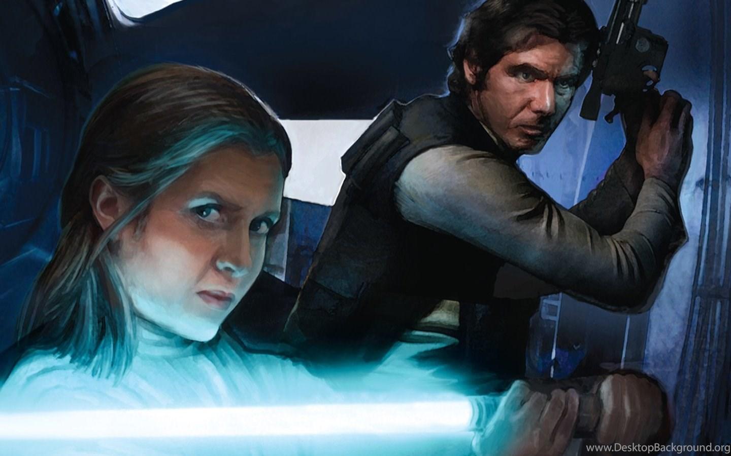 1440x900 Star Wars Han Solo Exile Leia Organa Artwork Wallpaper Desktop Background