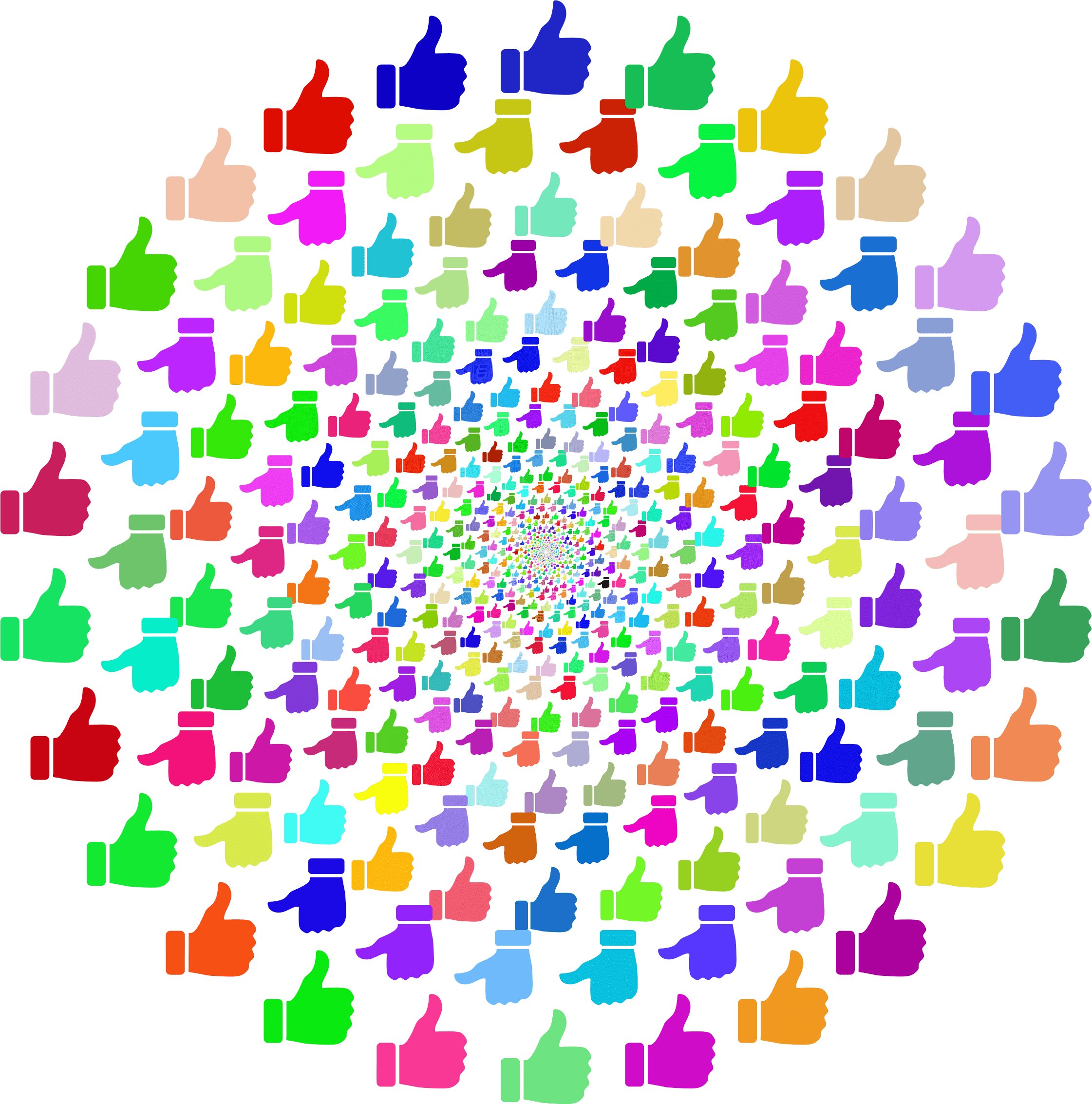 2242x2266 Prismatic Thumbs Up Vortex No Background Icon PNG PNG and Icon Downloads