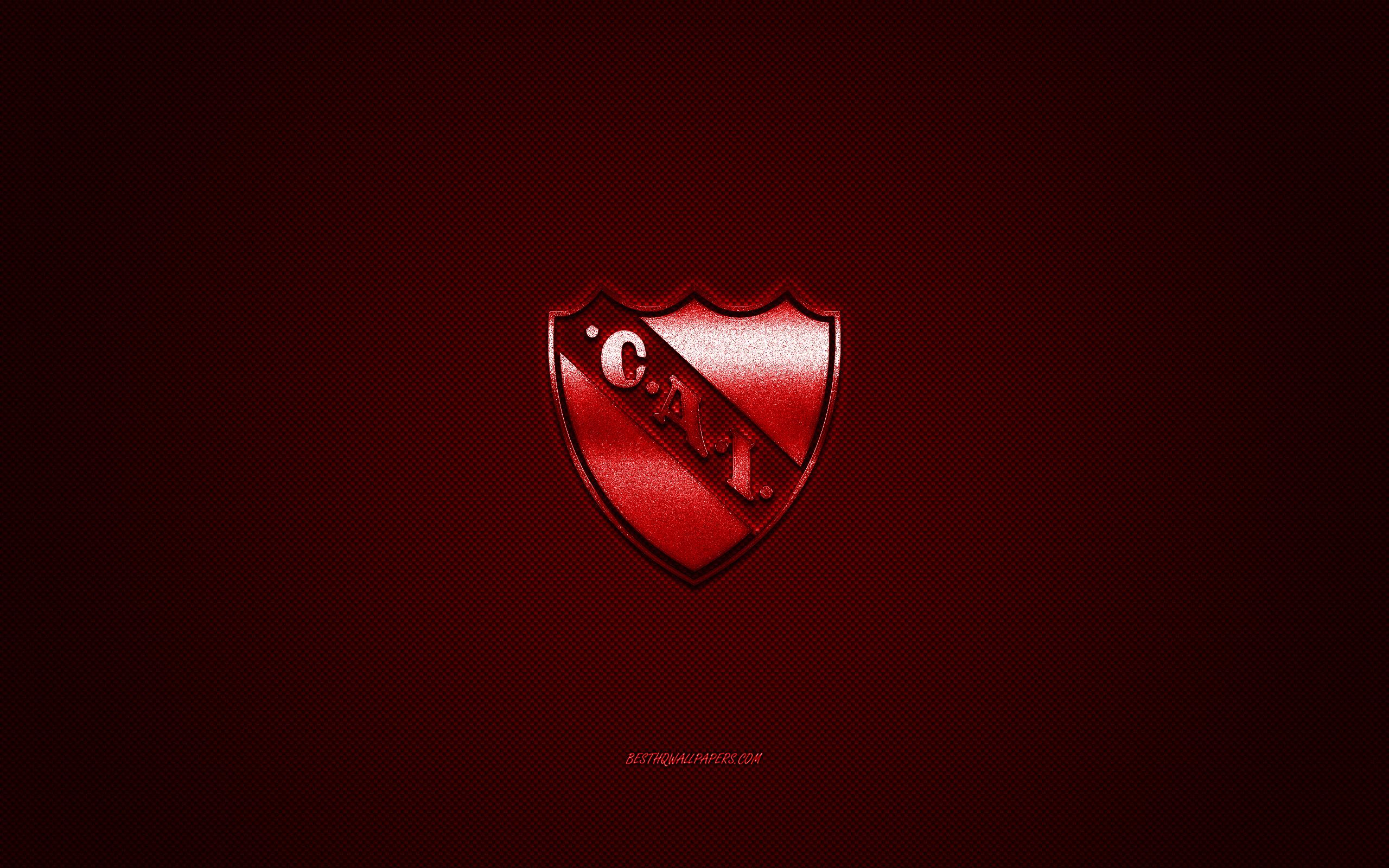 2560x1600 Download wallpaper CA Independiente, Argentinean football club, Argentine Primera Division, red logo, red carbon fiber background, football, Avellaneda, Argentina, CA Independiente logo, Club Atletico Independiente for desktop with resolution