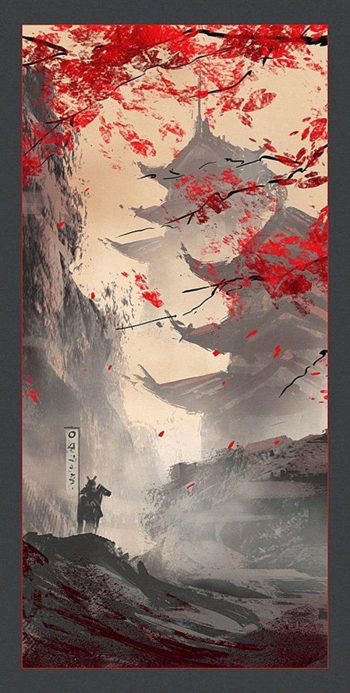 700x1385 Japan wallpaper. Японское искусство, Фэнтези рисунки, Самурайское искусство