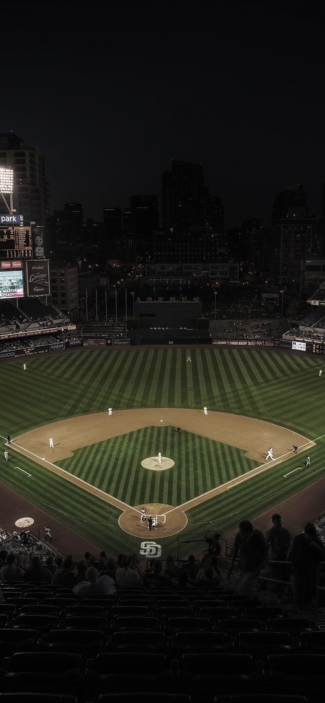 1125x2436 iPhonePapers park mlb stadium sports life dark