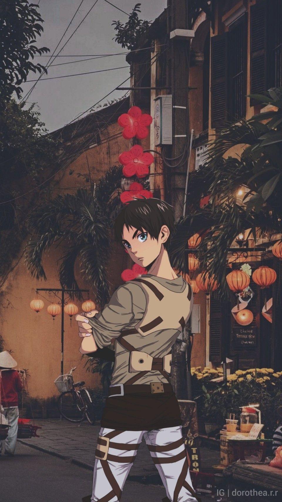 960x1707 Eren Jaeger wallpaper. Lukisan jepang, Animasi, Gambar lucu