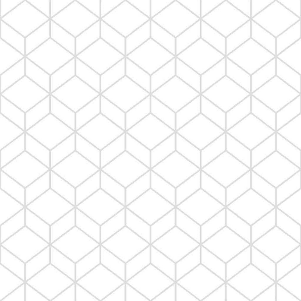 1000x1000 Graham & Brown Myrtle Geometric White And Silver Cube Wallpaper 104121 from Wallpaper Depot UK