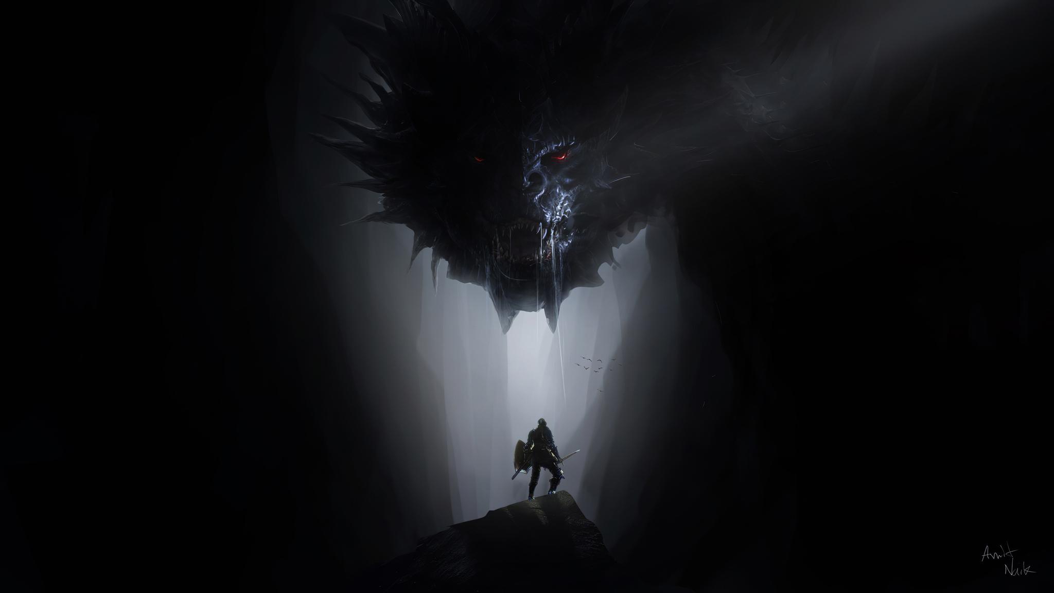 2048x1152 Dark Creature In Cave 4k 2048x1152 Resolution HD 4k Wallpaper, Image, Background, Photo and Picture