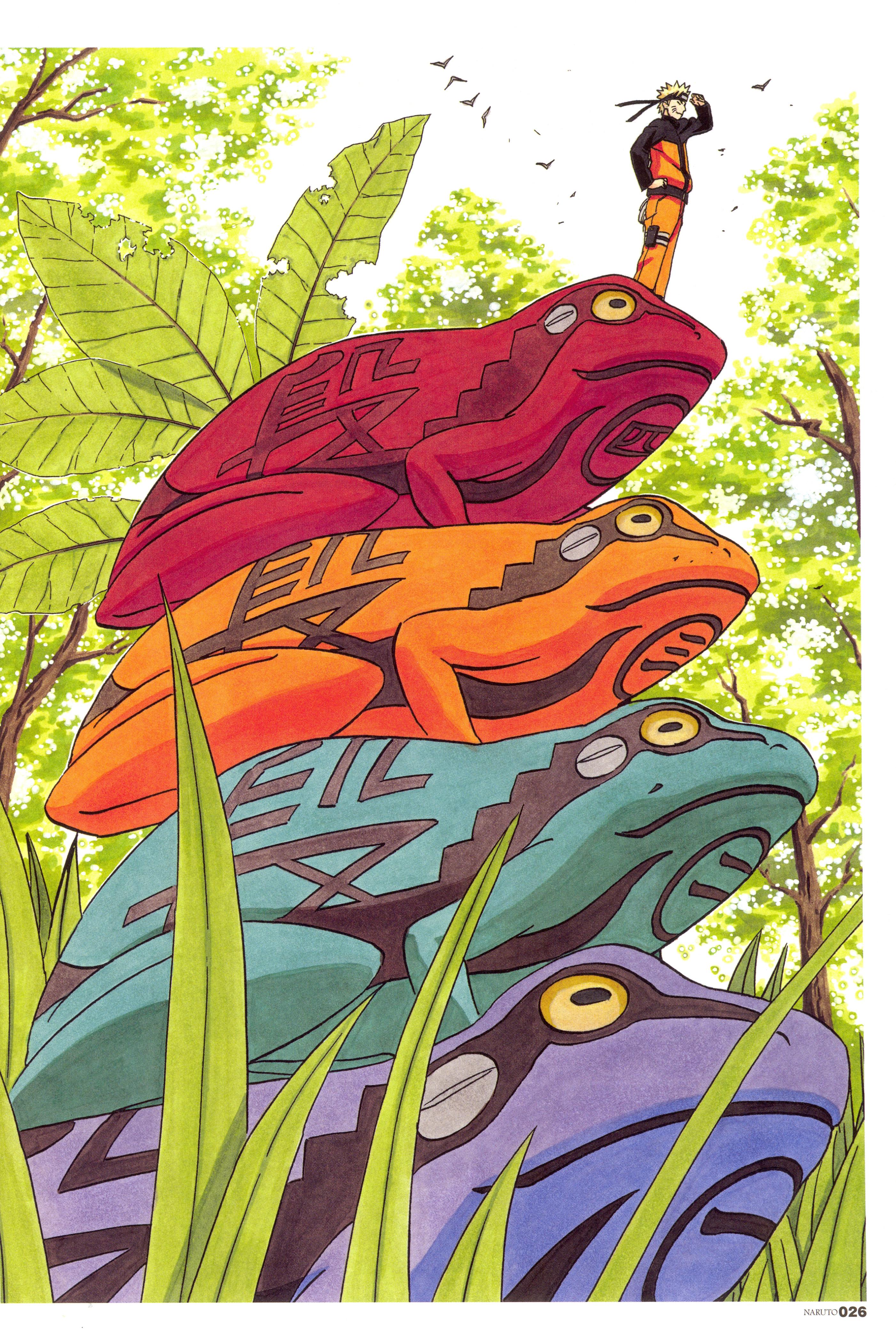 2802x4169 Naruto with 4 Different Toads