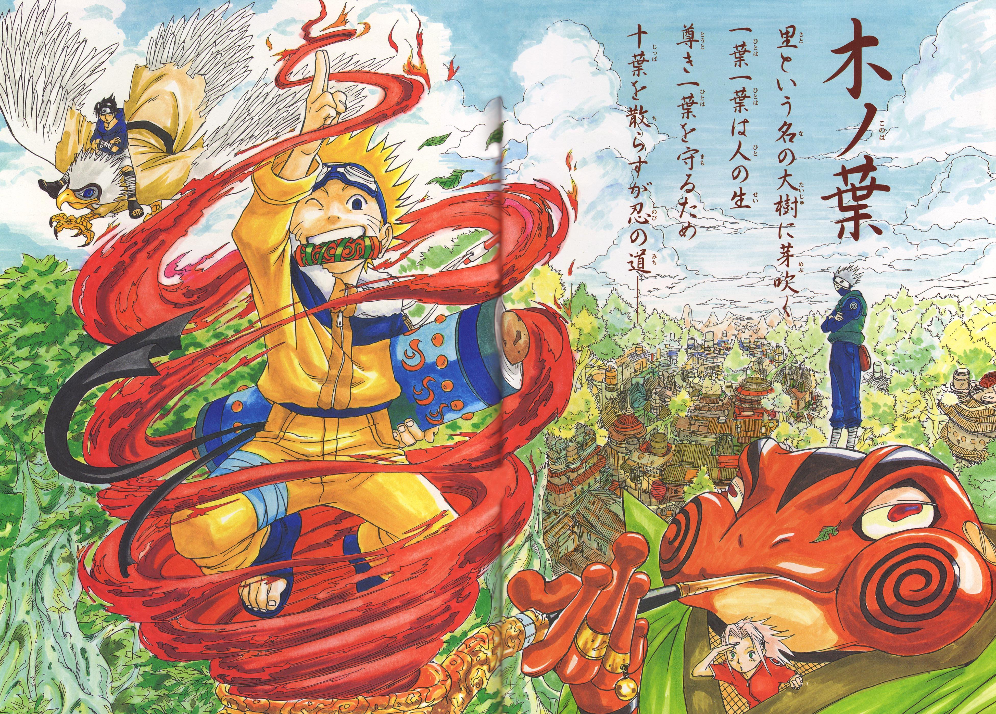 3905x2800 Naruto Emerges From Red Smoke, Kakashi Sakura With A Toad, Sasuke On Eagle